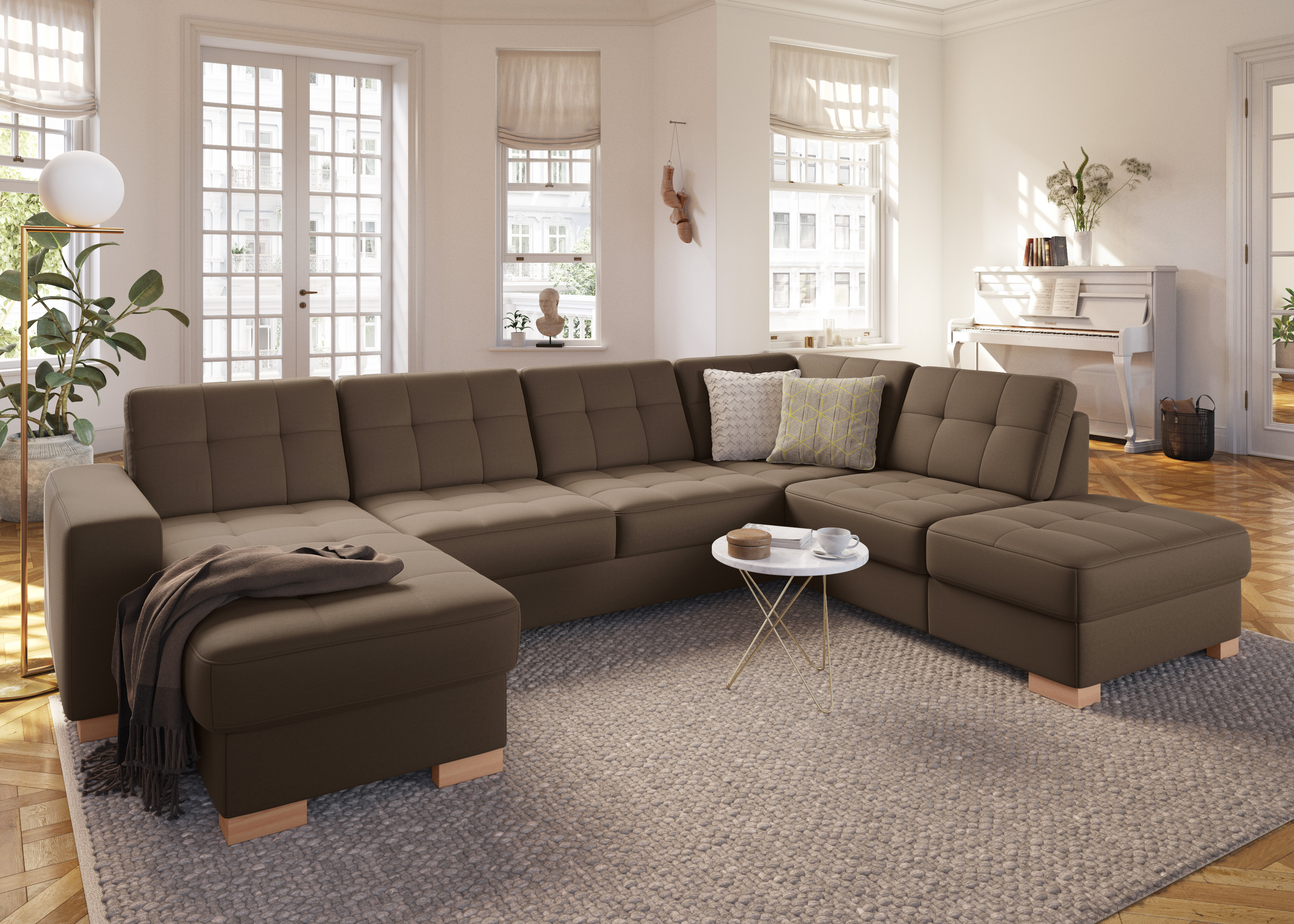 sit&more Wohnlandschaft "Quincy U-Form" wahlweise mit Schlaffunktion und Bettkasten