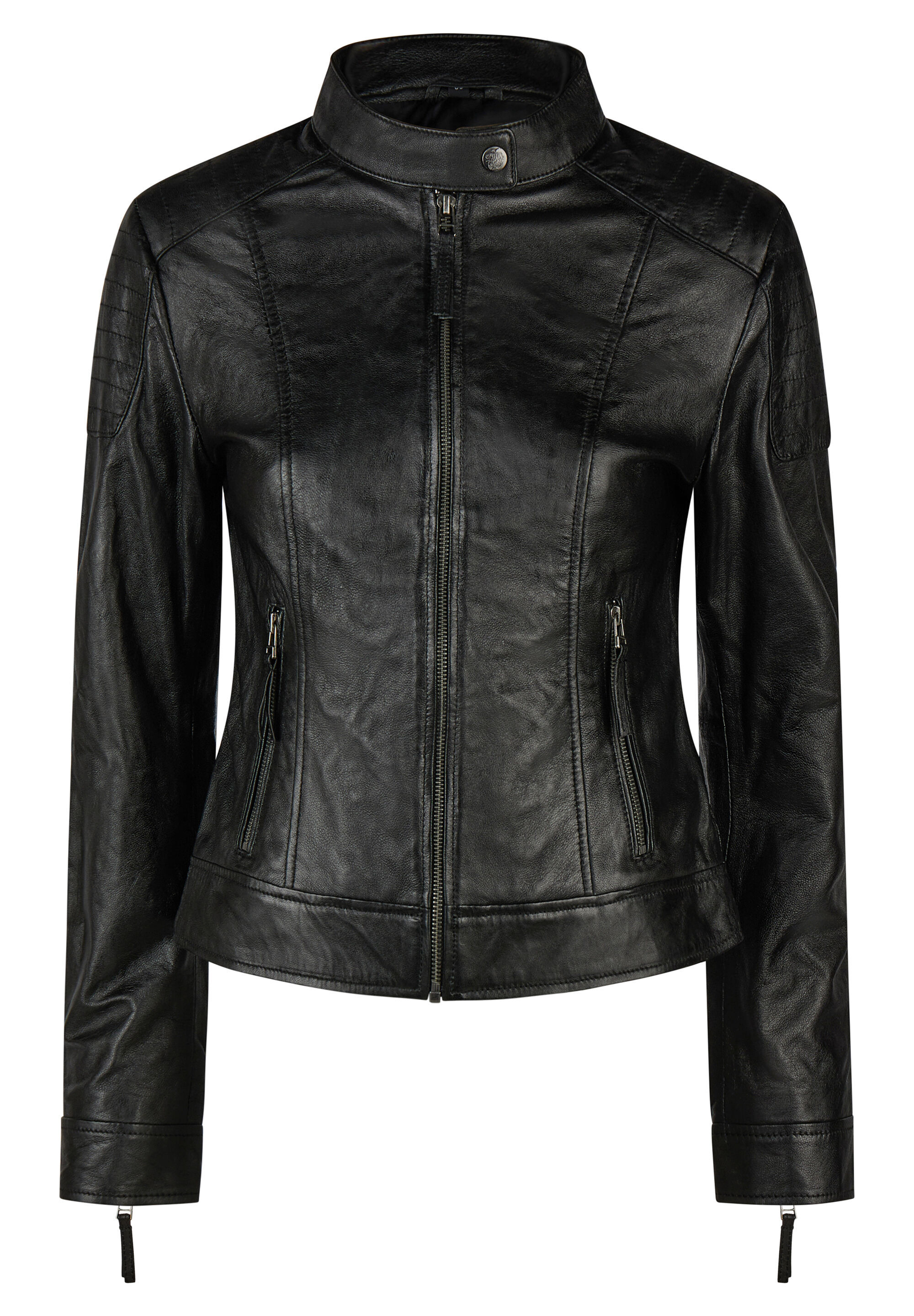Apple of Eden Lederjacke "Apple of Eden Lederjacke" ohne Kapuze taillierte Schnittform