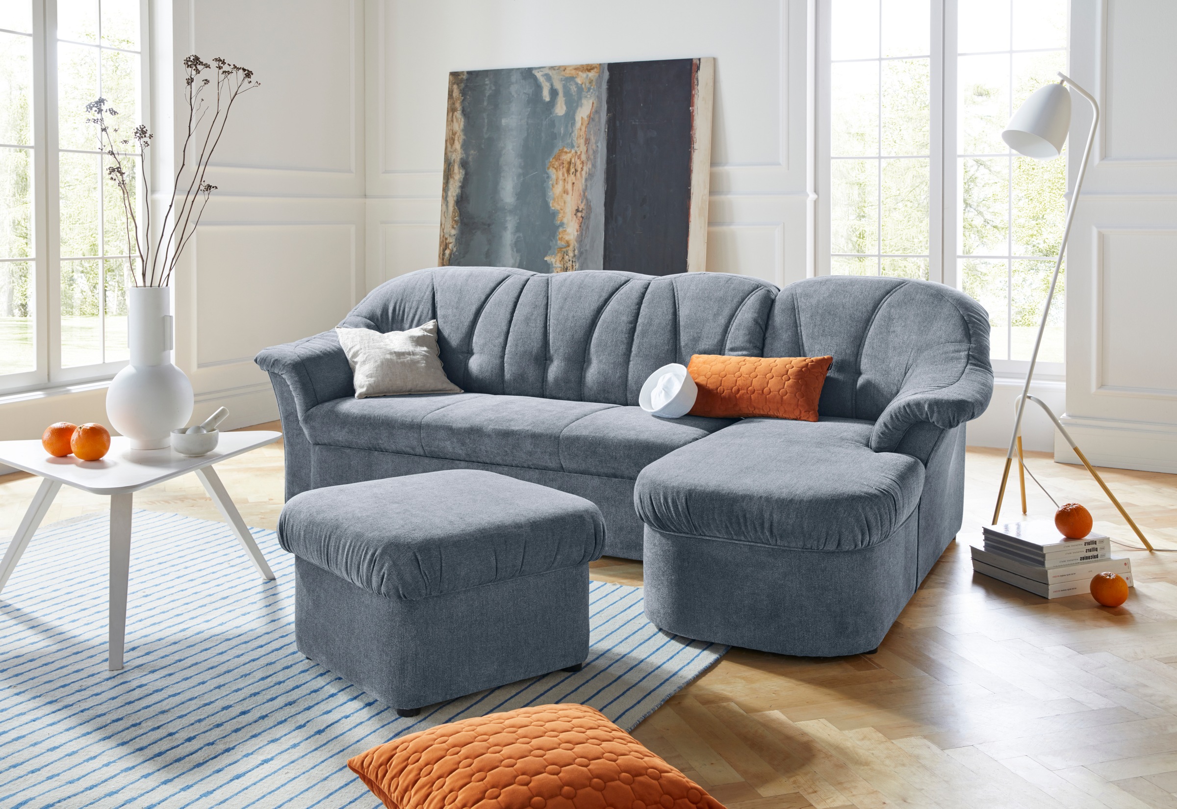 DOMO collection Ecksofa "Pegnitz, elegante Rückensteppung, komfortabel, Bre günstig online kaufen