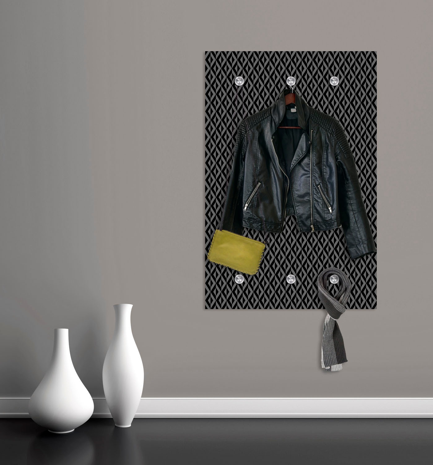 queence Garderobenleiste "Muster" mit 6 Haken, 80 x 120 cm günstig online kaufen