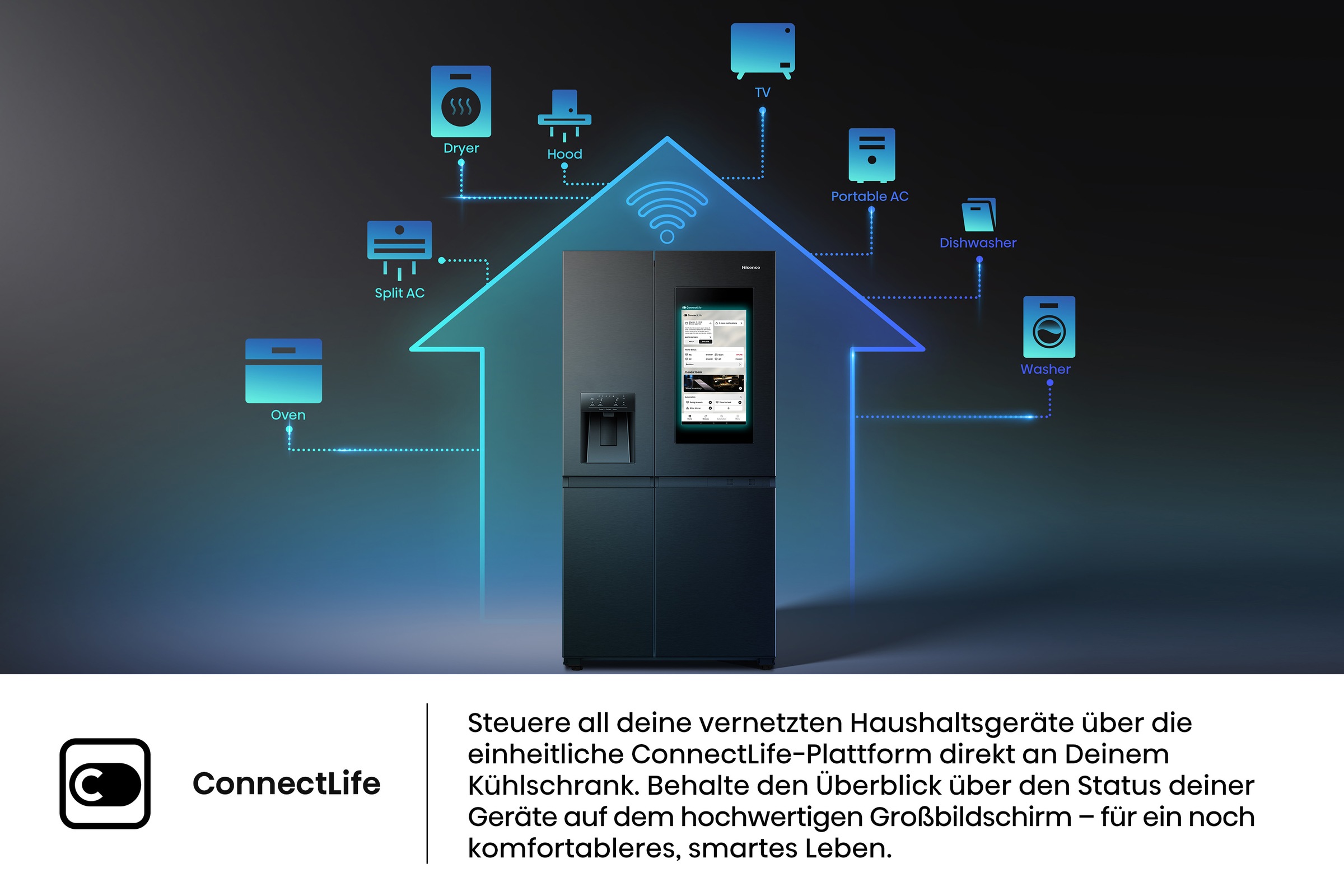 Hisense Side-by-Side »RS9P628GPFE«, großes SMART-Display
