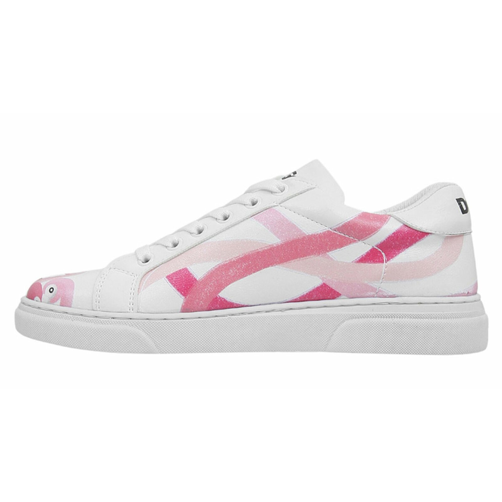 Sneaker DOGO "Ace Low-Top Sneaker Pink Paradise Damen Sneaker", Damen, Gr. 40, Normalschaft, weiß, Lederimitat, Schuhe Sneaker, Handgefertigt 3