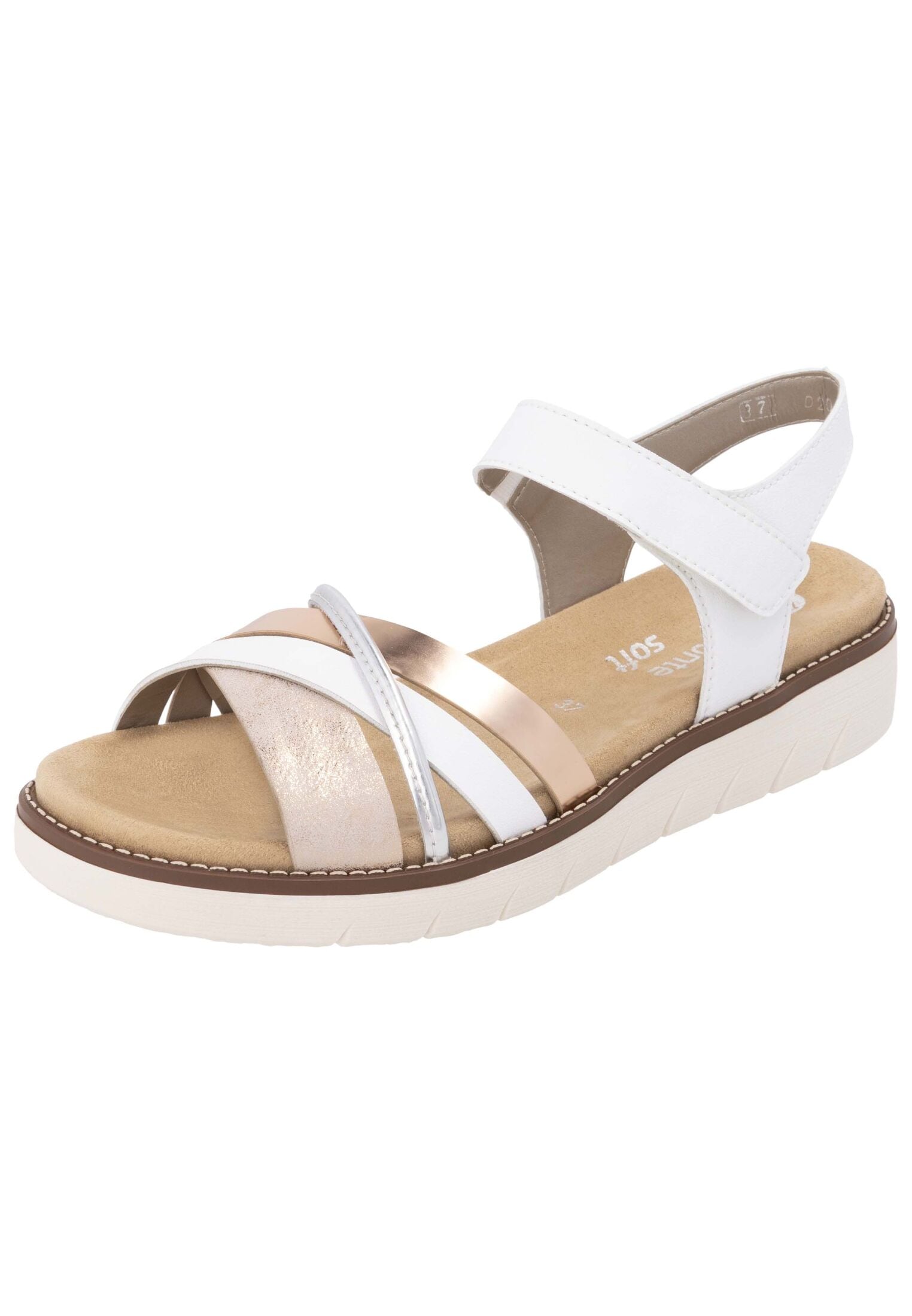 REMONTE Damen Riemchensandale "Remonte Sandalen Lederimitat", Gr. 39, weiß, Lederimitat, Schuhe