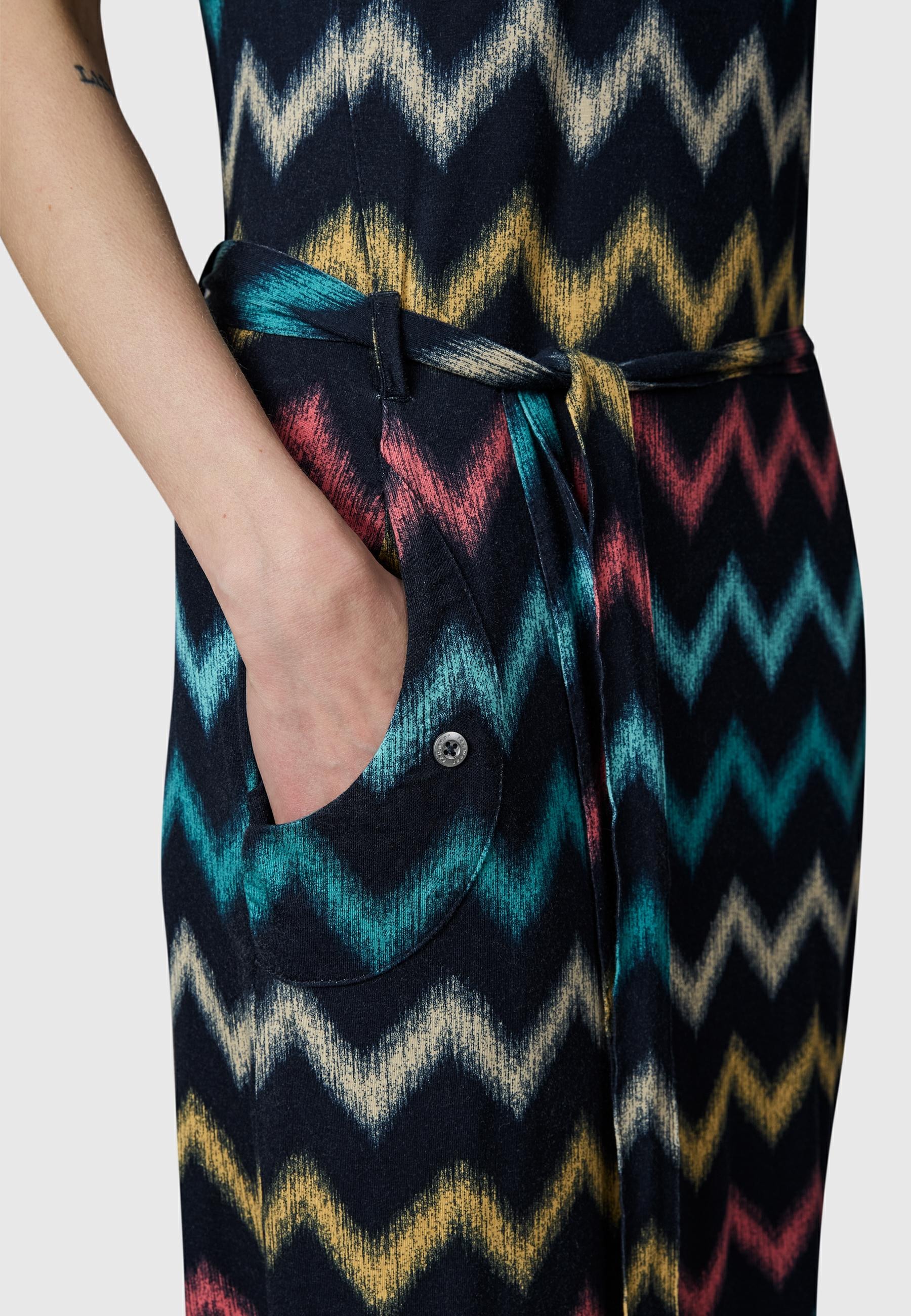 Ragwear Sommerkleid »Taggiana Print YOUMODO« Eingrifftaschen Damen Midikleid mit Taillenband und Taschen