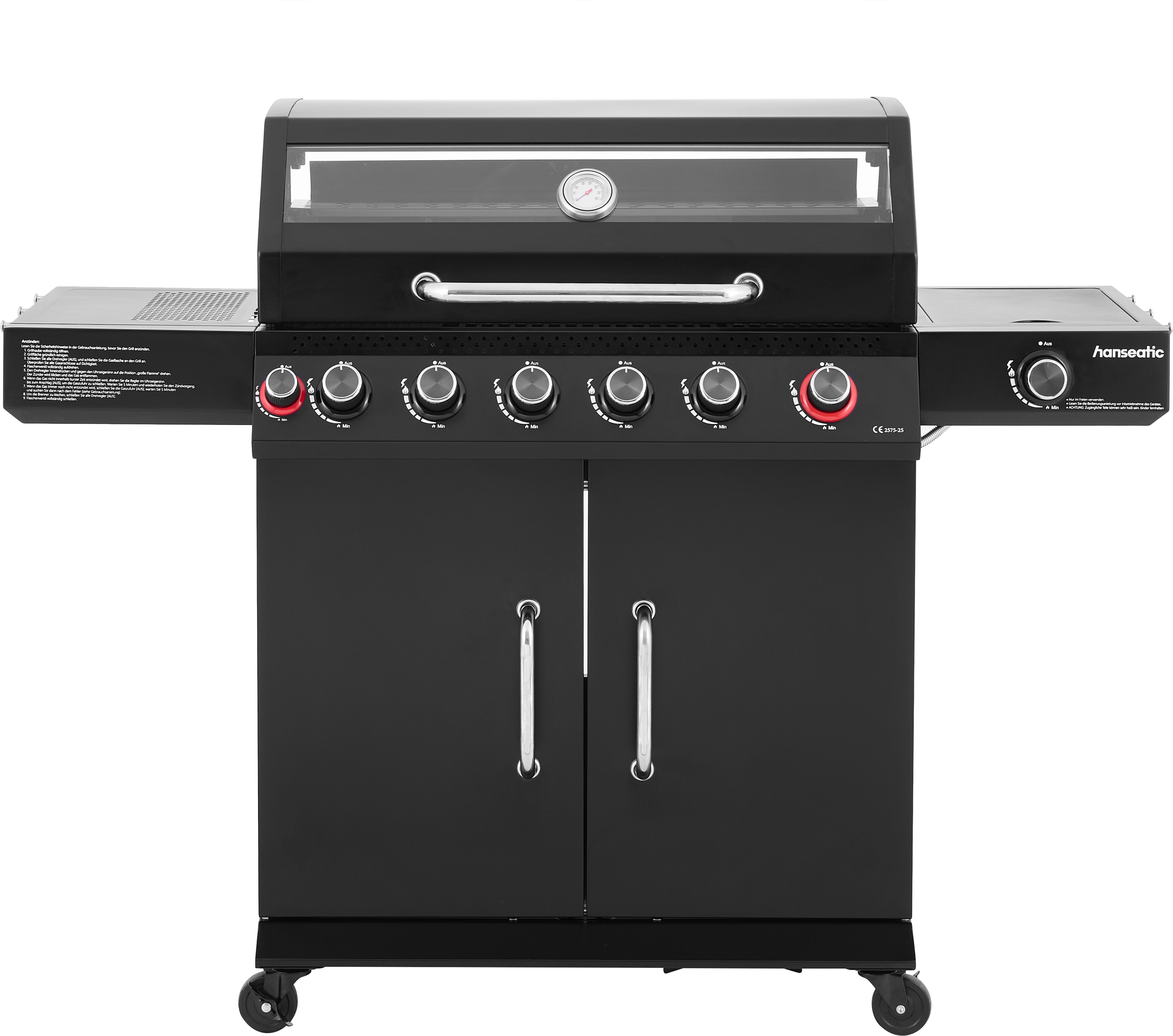 Hanseatic Gasgrill "Gasgrill 6+2 Memphis Black Plus" inkl. 3 Jahre Herstellergarantie