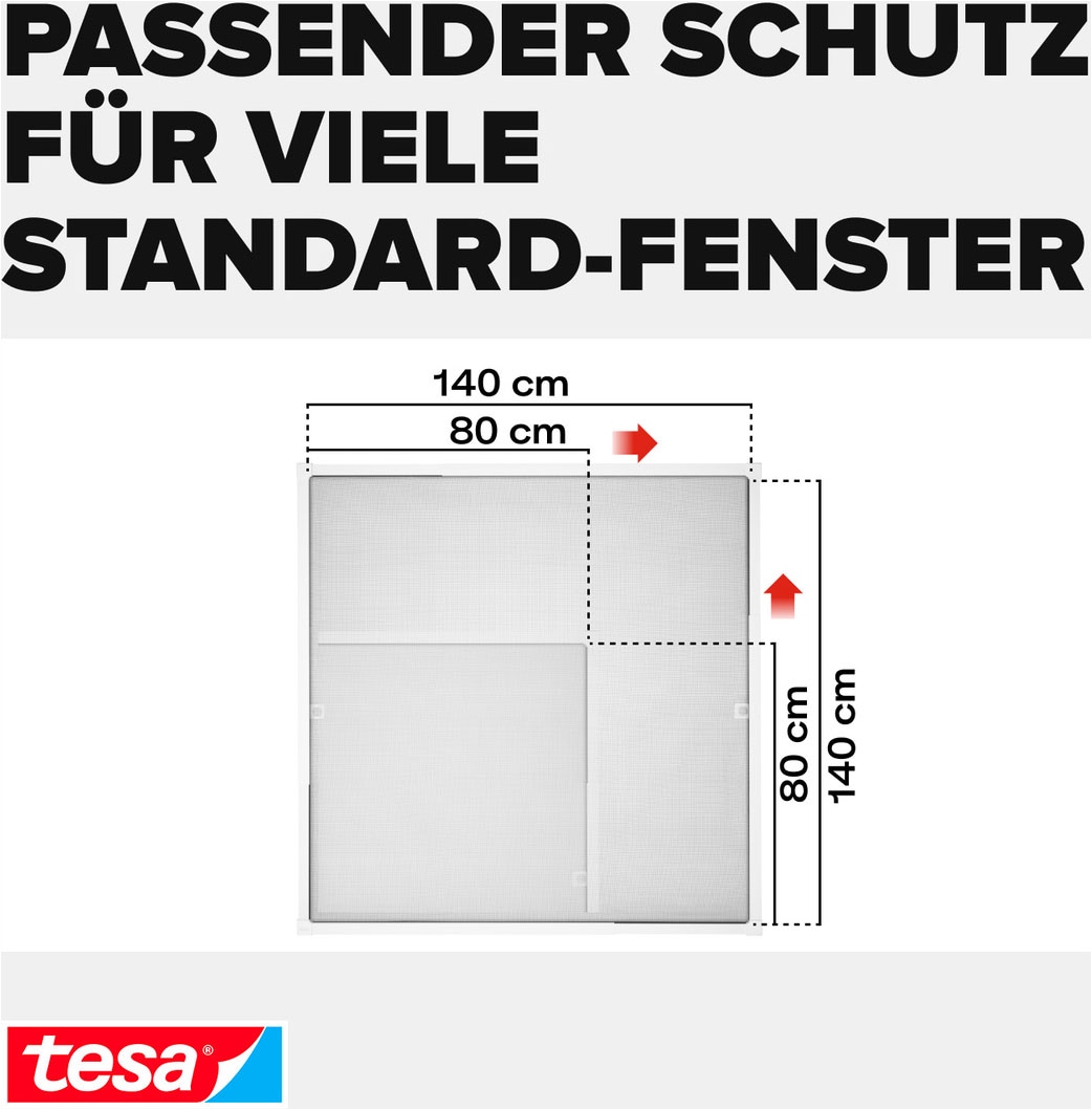 tesa Insektenschutz-Fensterrahmen »FALT Alu Rahmen teleskopierbar Premium« Packung, Teleskop Alu Rahmen, 1 Stk. tlg. Alu Insektenschutz 80 cm x 80 cm bis 140 cm x 140 cm