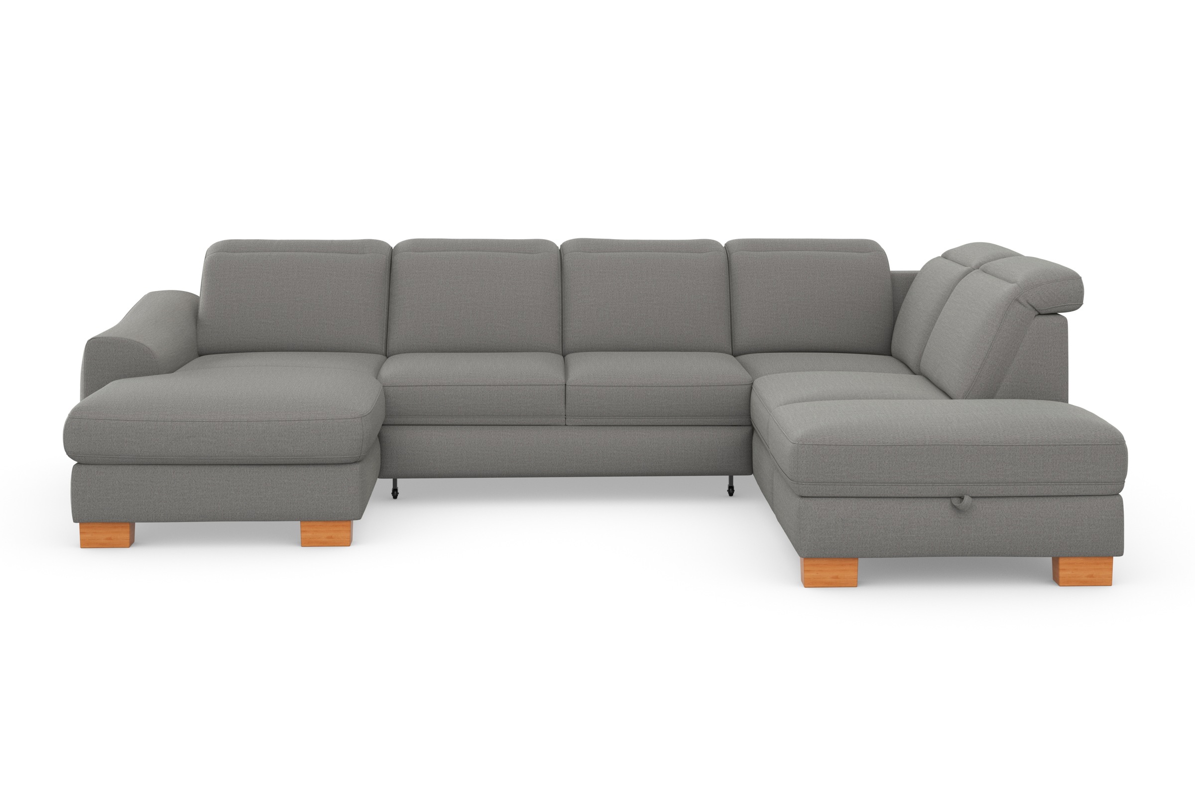 sit&more Wohnlandschaft »Dundee U-Form«, mit Federkern und Massivholzfüßen, wahlweise mit Kopfteilverstellung