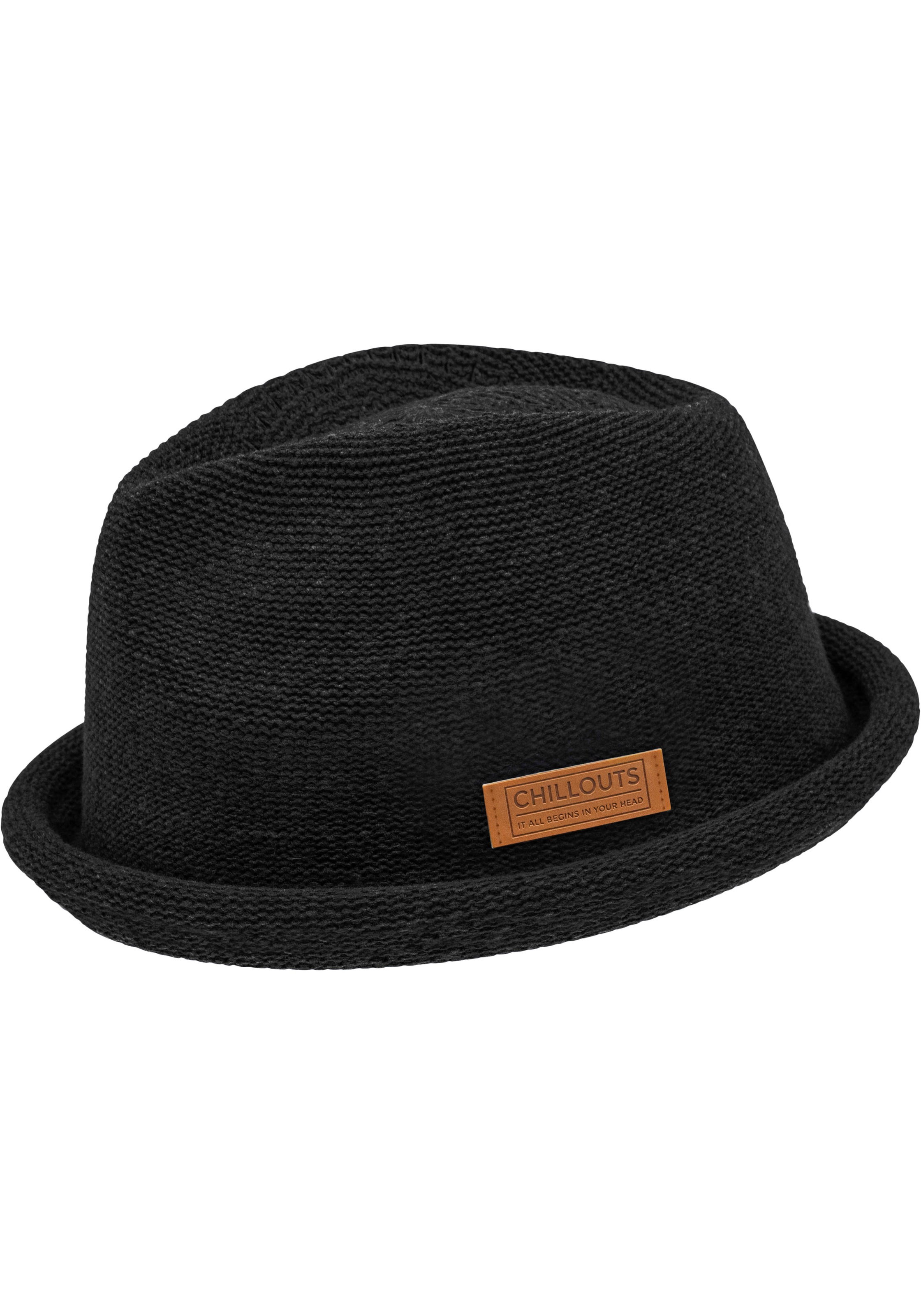 CHILLOUTS Herren Trilby "Tocoa Hat", schwarz, Gr. S, unifarben, Feinstrick, Kunstfaser, Hüte, mit verstellbarem Hutband, perfekt für unterwegs