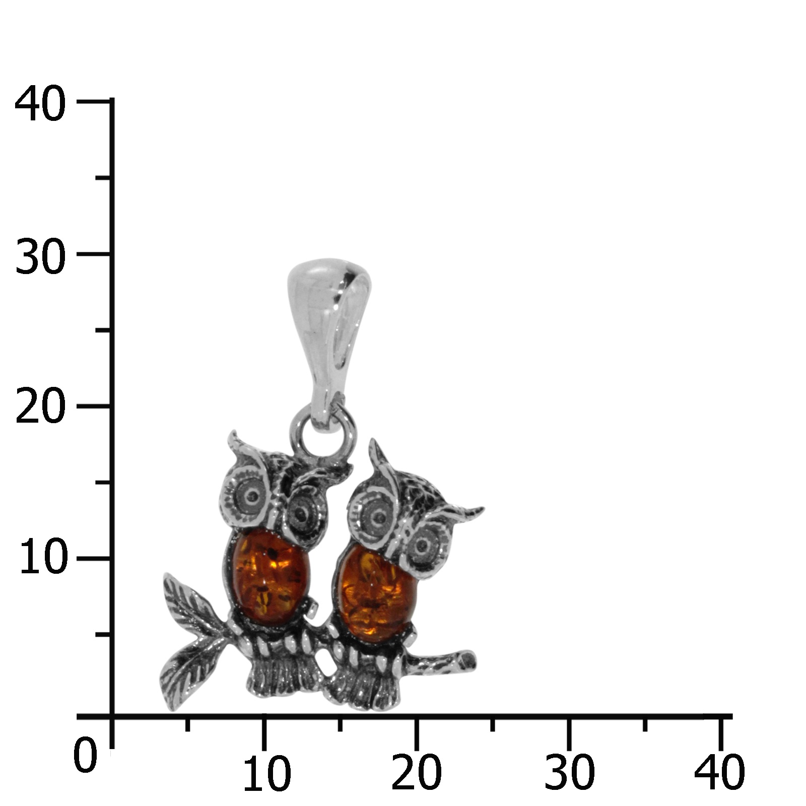 OSTSEE-SCHMUCK Kettenanhänger »- Eulenpaar - Silber 925/000 - Bernstein«
