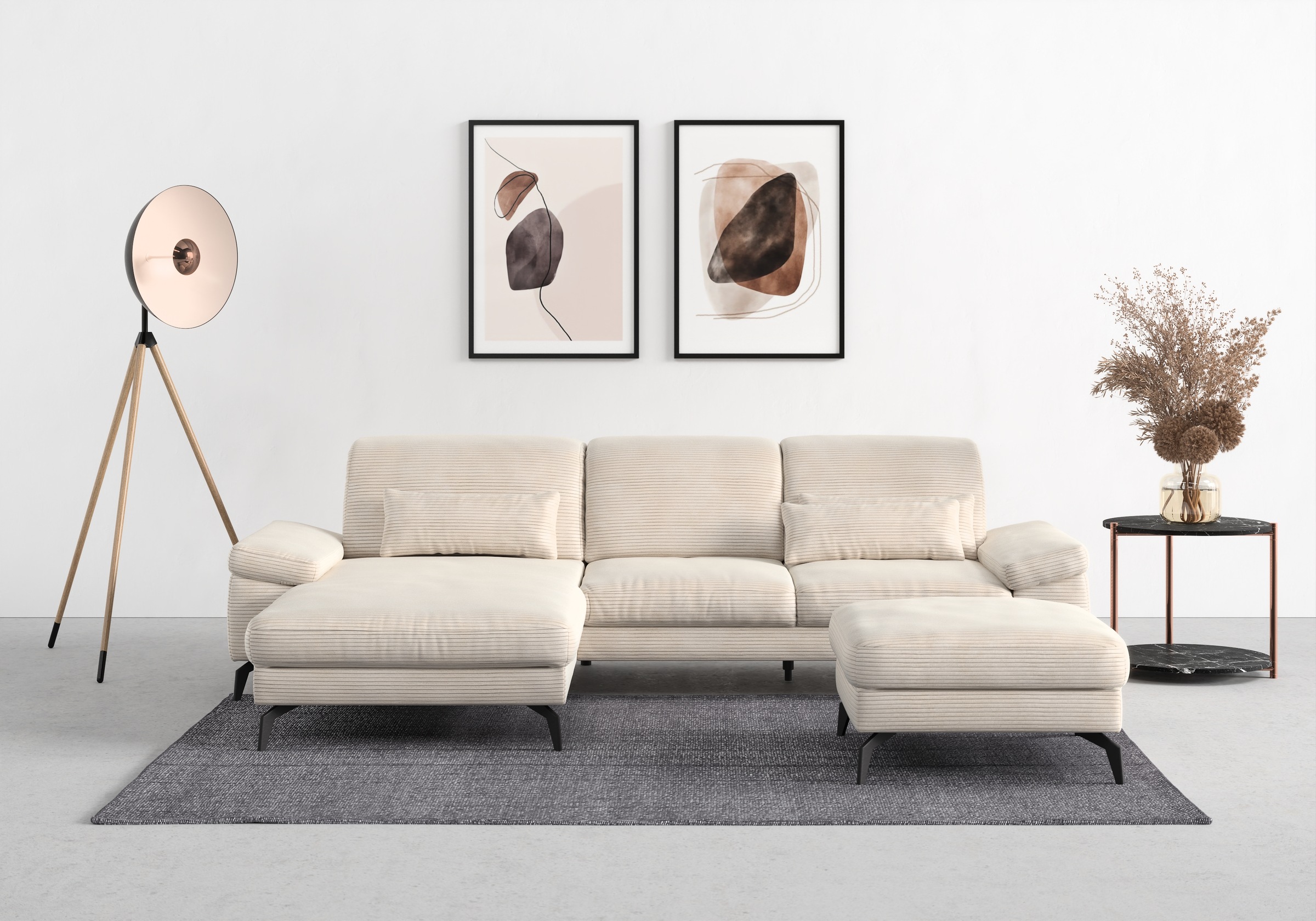 sit&more »Cabana L-Form« Recamiere, wahlweise mit Sitztiefen-, Armlehnen- und Kopfteilfunktion