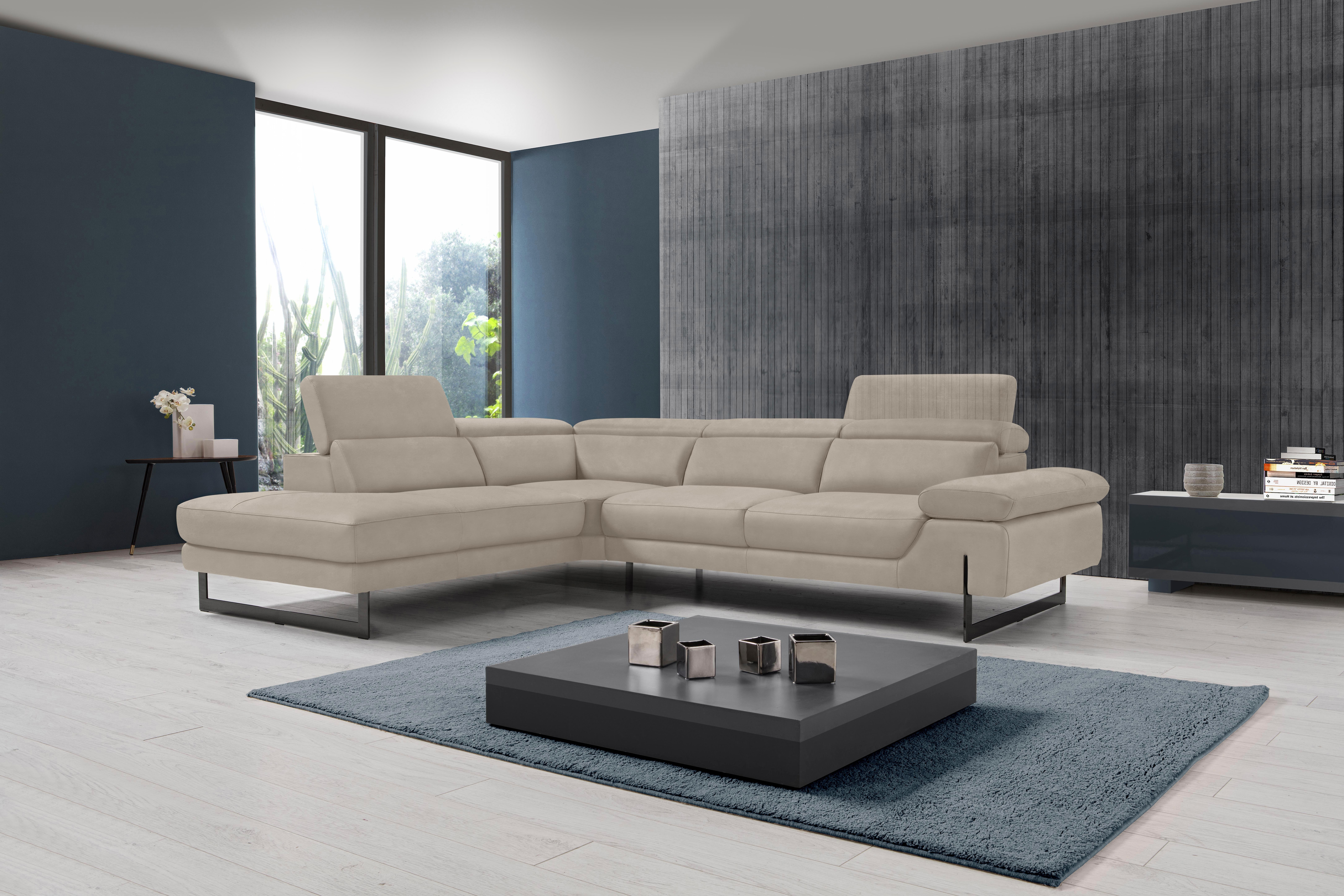Egoitaliano Ecksofa "Queenie, extravagantes Sofa mit erstklassigem Sitzkomfort, L-Form" mit verstellbarer Armlehne und Kopfteilen für Wohlfühlkomfort