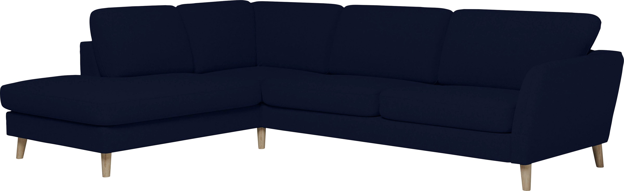 Home affaire Ecksofa »MARSEILLE 278/202 cm, L-Form, Ottom. rechts/links, verschiedene Bezüge«, Massivholzbeine Eiche, Landhausstil, Wellenunterfederung