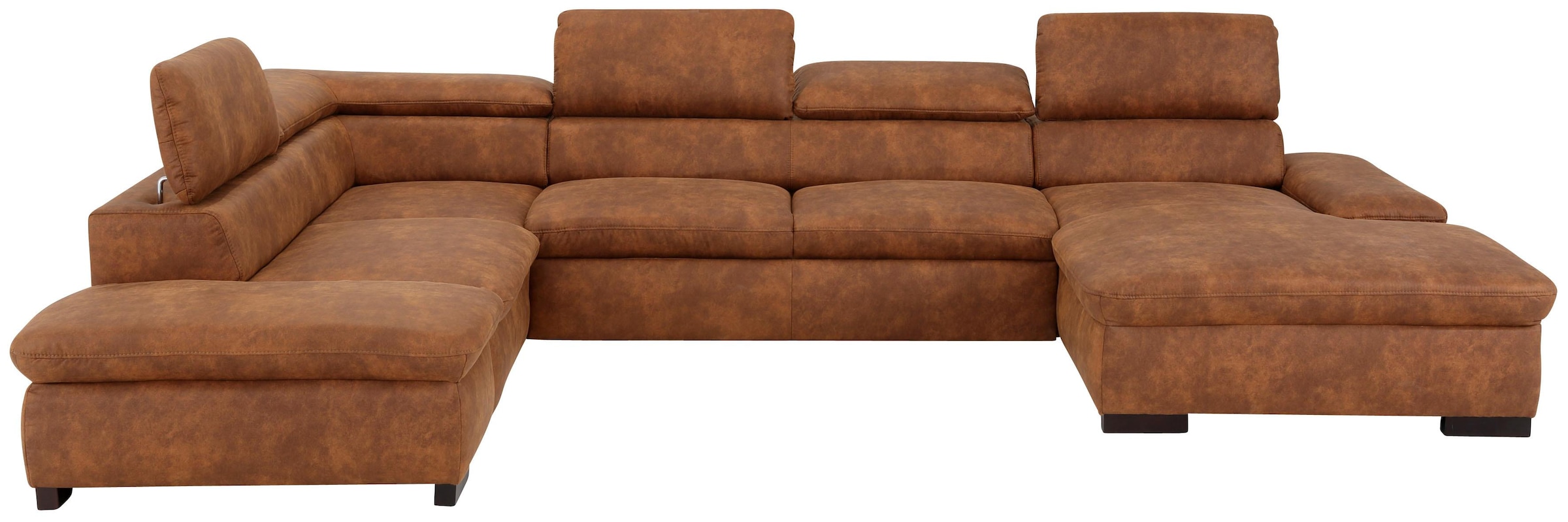 OTTO home Wohnlandschaft "Alberto U-Form, B: 350 cm, mit Kopfteilverstellung, XXL-Sofa" mit Schlaffunktion, Couch mit Lederoption