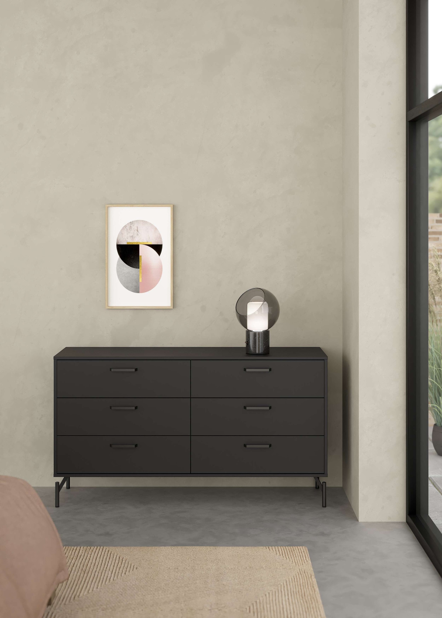 Home affaire Kommode "Dana, Aufbewahrung, Schubladenschrank, Stauraum" Sideboard mit 6 Schubladen, Metallbeine, Breite 138 cm