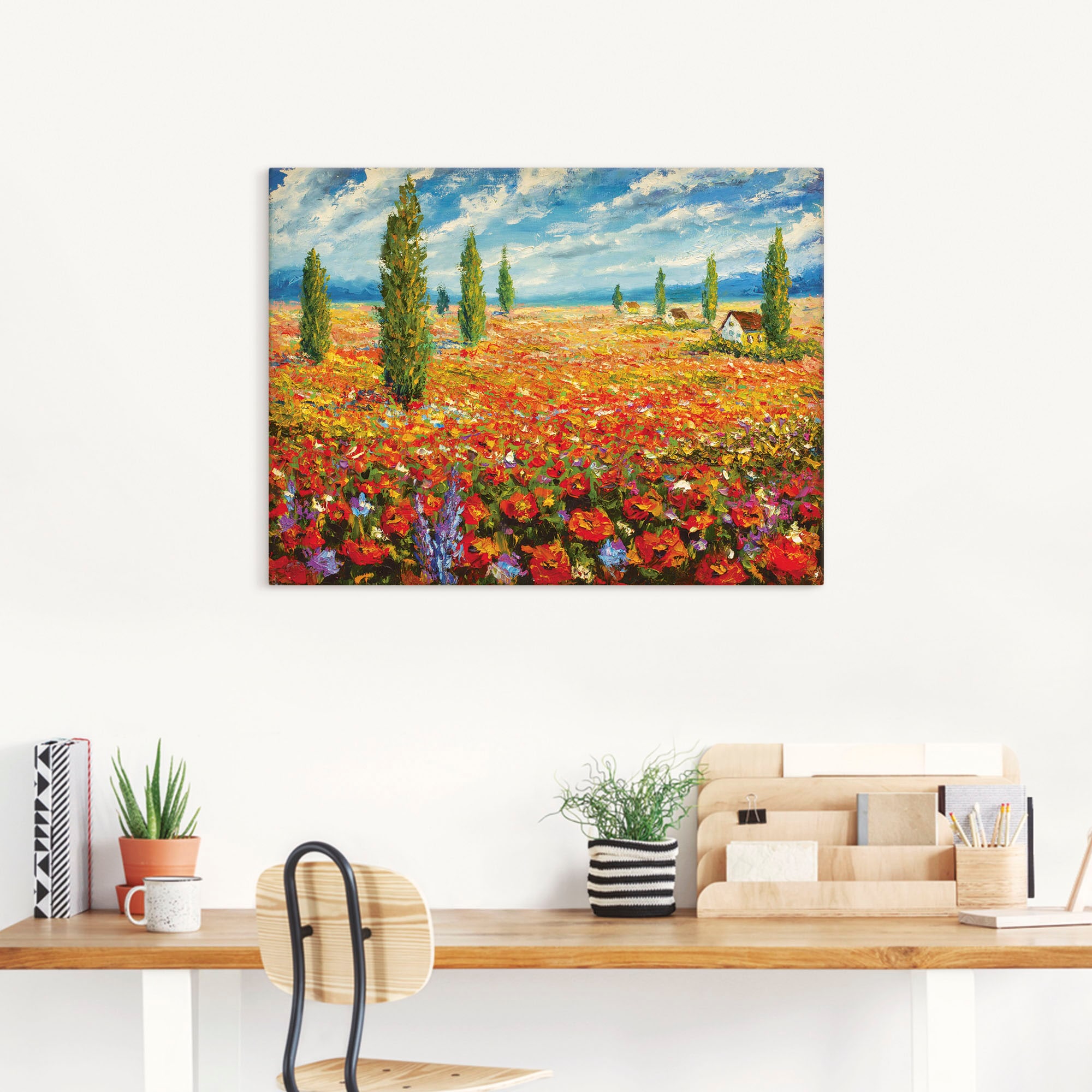 | Poster kaufen Wandaufkleber Artland Größen BAUR »Mohnblumenwiese«, in Blumenwiese, (1 Leinwandbild, versch. Alubild, St.), als Wandbild oder