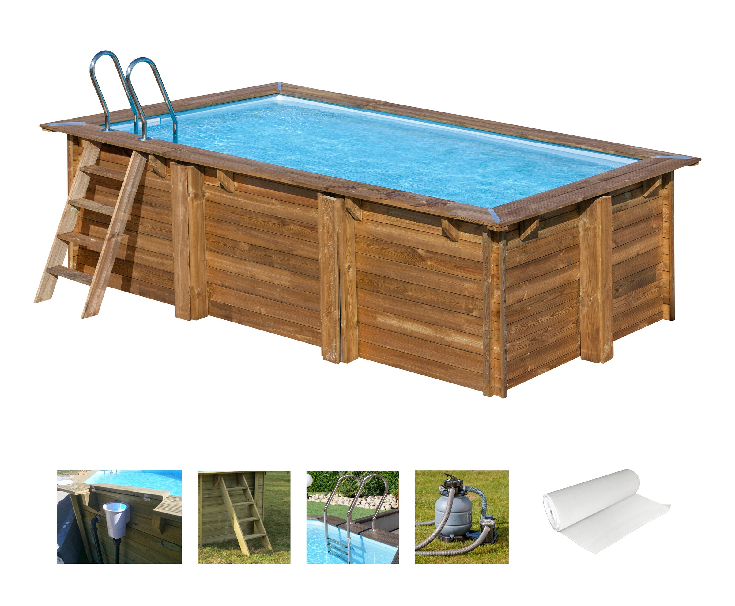 Gre Rechteckpool "MARBELLA 2" Kiefernholz, BxLxH: 270x420x117 cm günstig online kaufen