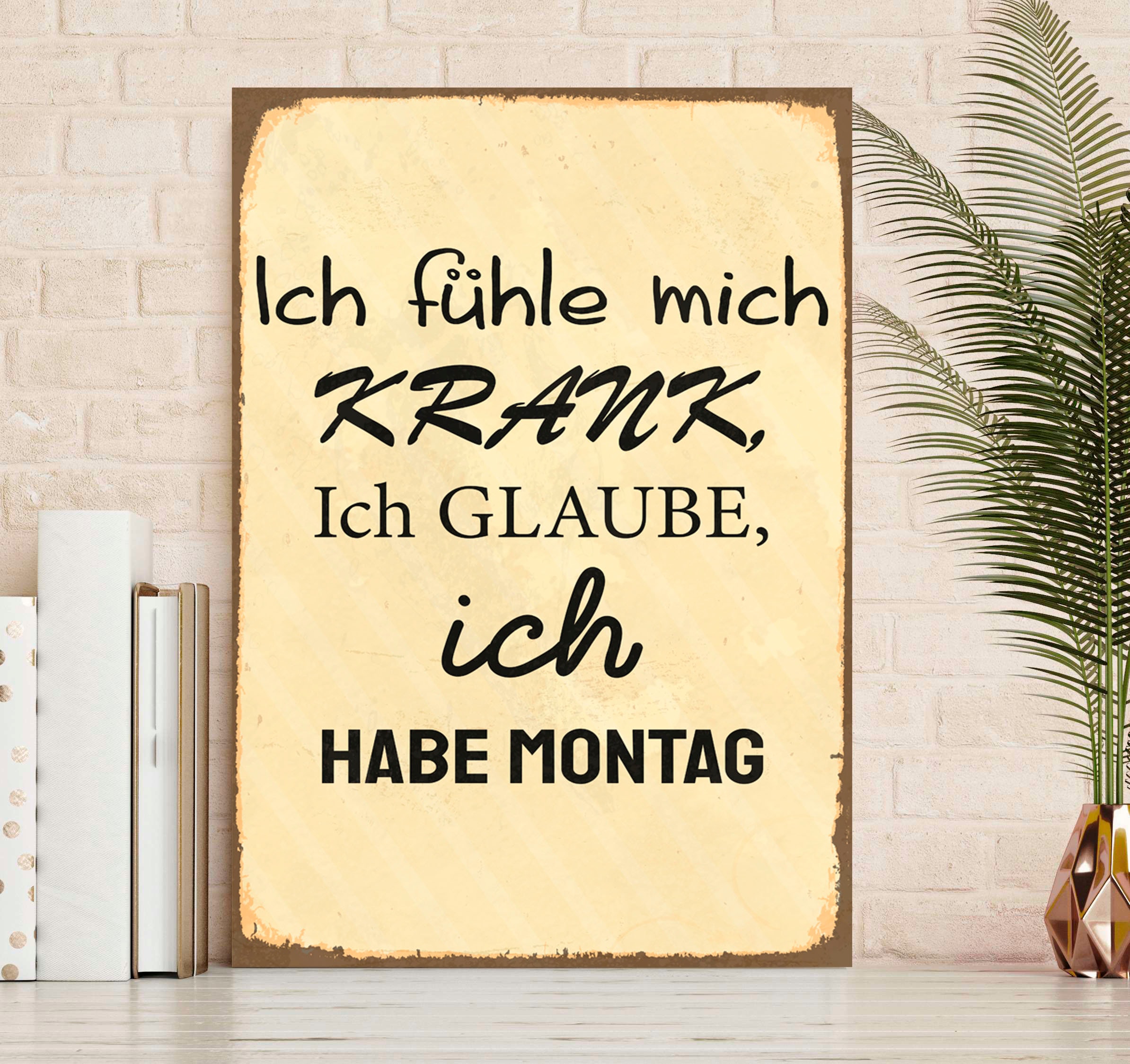 queence Metallbild »Krank« Schriftzüge (1 St.)...