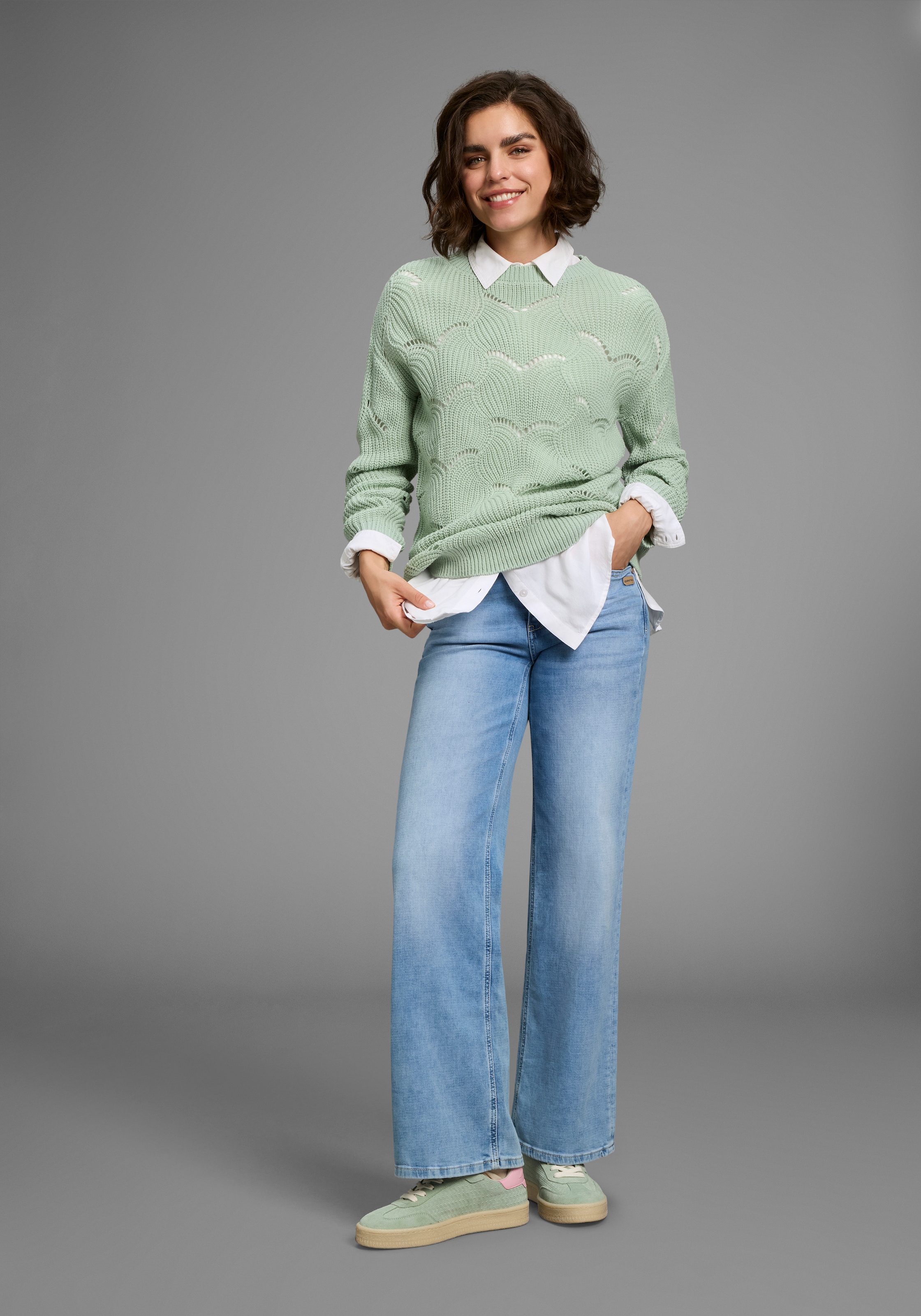 Laura Scott Ajourpullover, mit Lochmuster