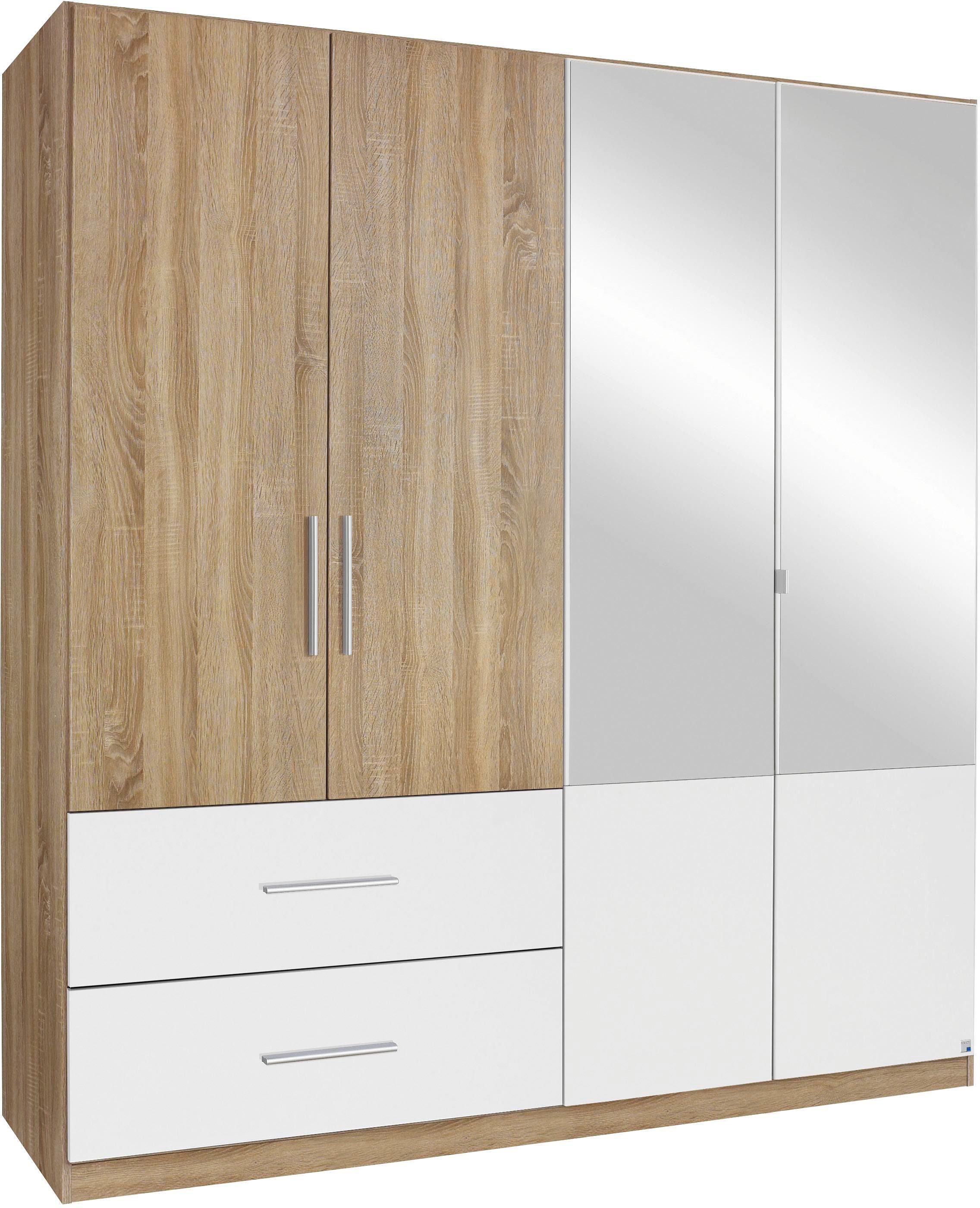 rauch Kleiderschrank "Drehtürenschrank Schrank Garderobe Wäscheschrank Schlafzimmer ALVOR" Breiten 91/136/181 cm, Höhe 197 cm, erhältlich optional mit Spiegel, 2 große Schubladen MADE IN GERMANY