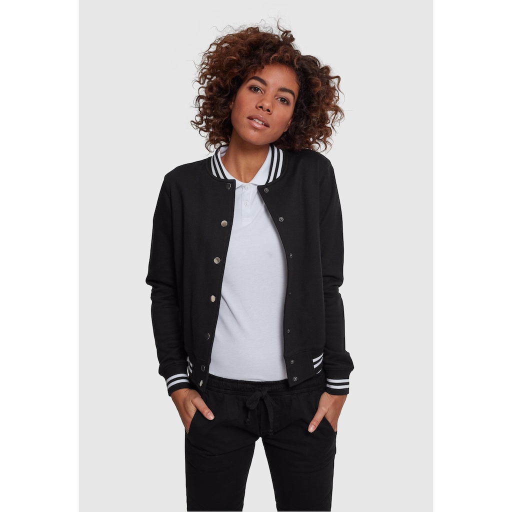 URBAN CLASSICS Anorak »Urban Classics Damen Ladies College Sweat Jacket«, (1 St.), ohne Kapuze