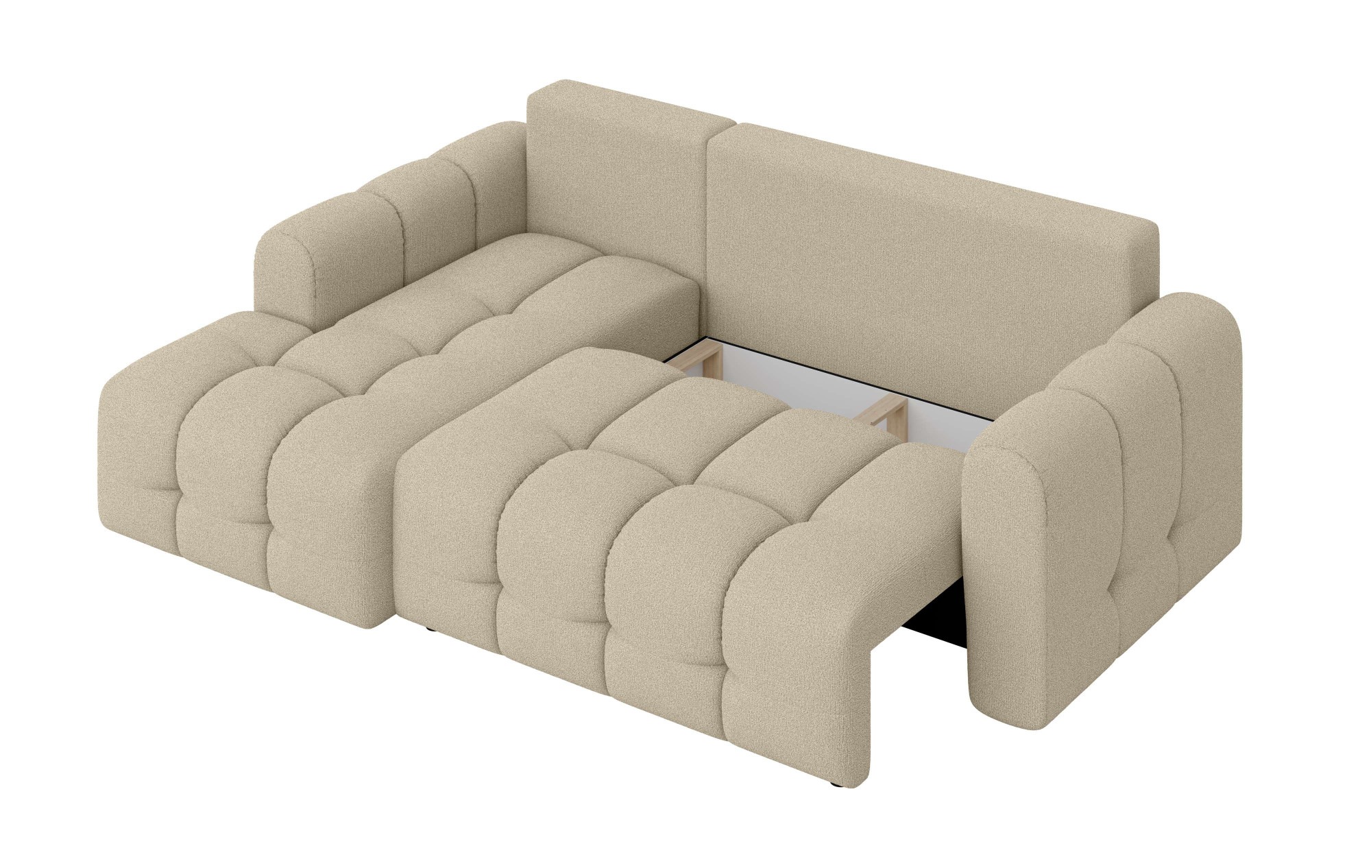 INOSIGN Ecksofa »Manilla, wahlweise mit Bettfunktion, B/T/H 265/170/91 cm«, L-Form mit Recamiere rechts/links bestellbar, Wellenunterfederung