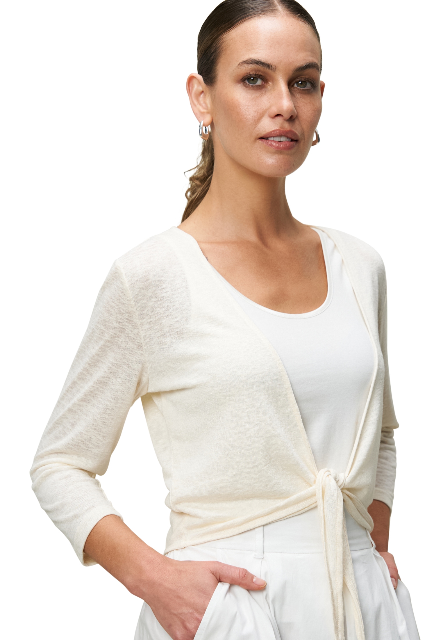 Zero Sweatshirt »zero Strickjacke zum Binden«, drapiert /gerafft