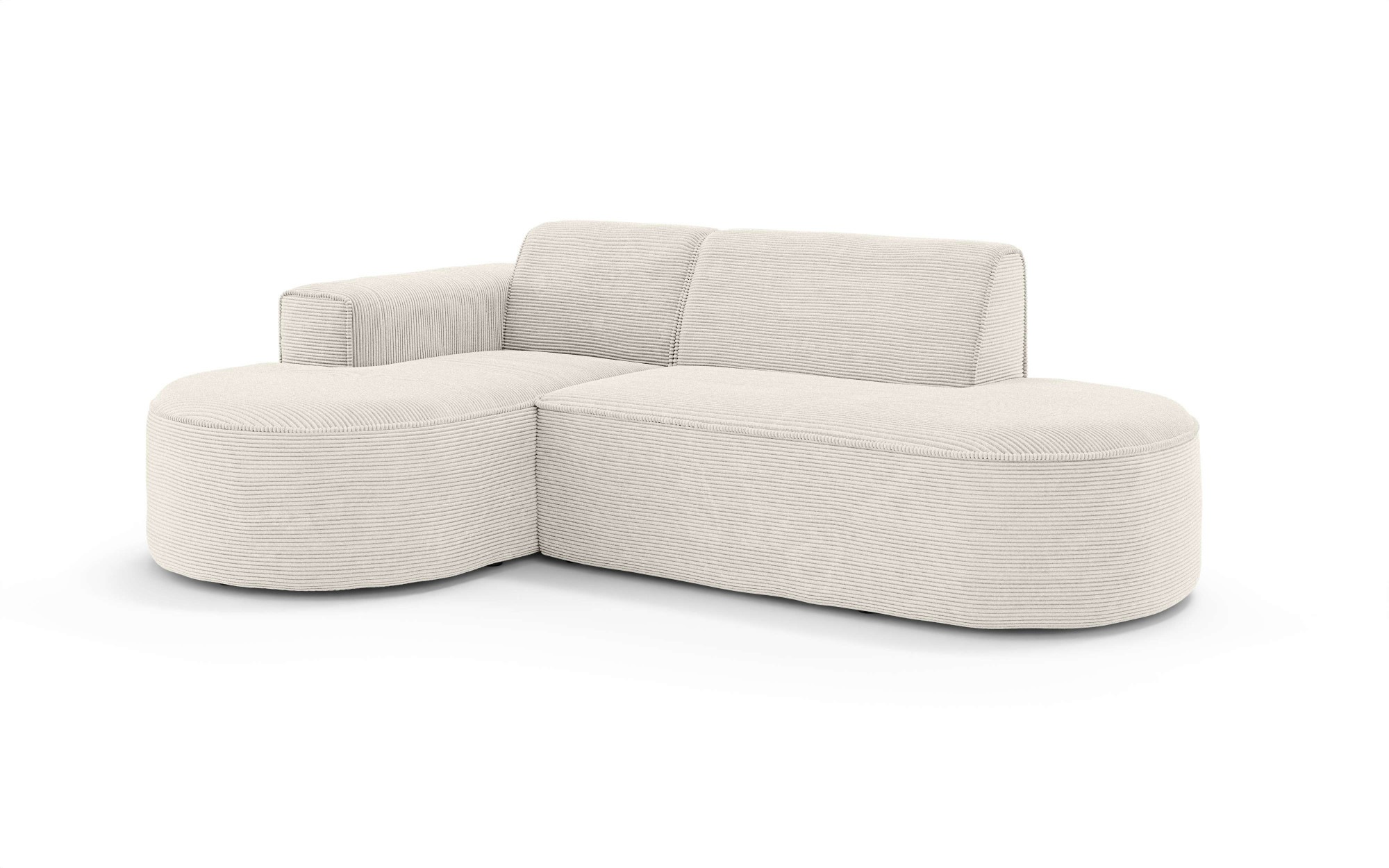 OTTO home Ecksofa »ADELLA Design-Sofa mit Recamiere rechts/links, 248/159/76 cm«, L-Form mit Wellenunterfederung, runde Form, auch in Cord