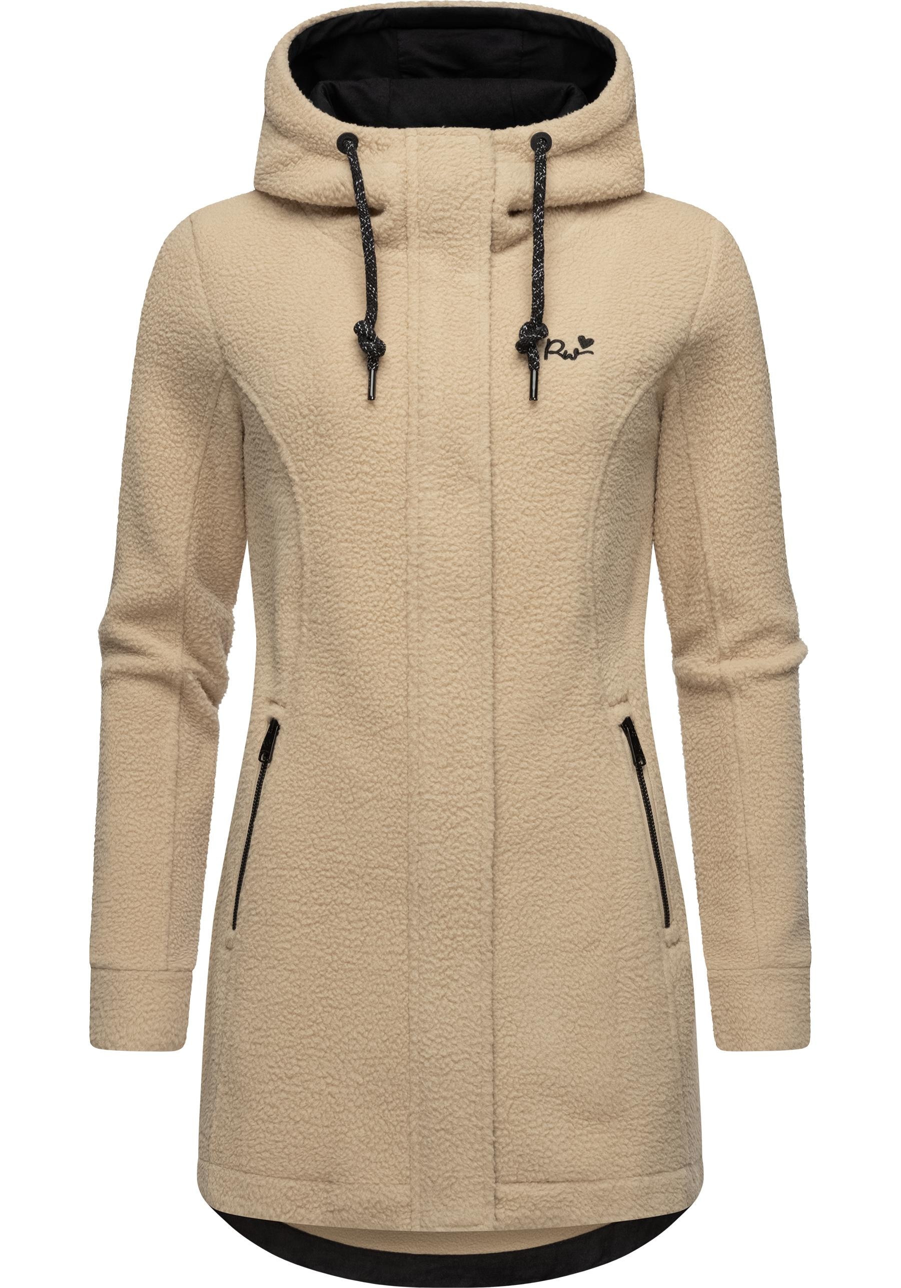 Ragwear Fellimitatmantel »Letti Teddy-Fleece«, Kuschelig weicher Teddyfleece-Mantel