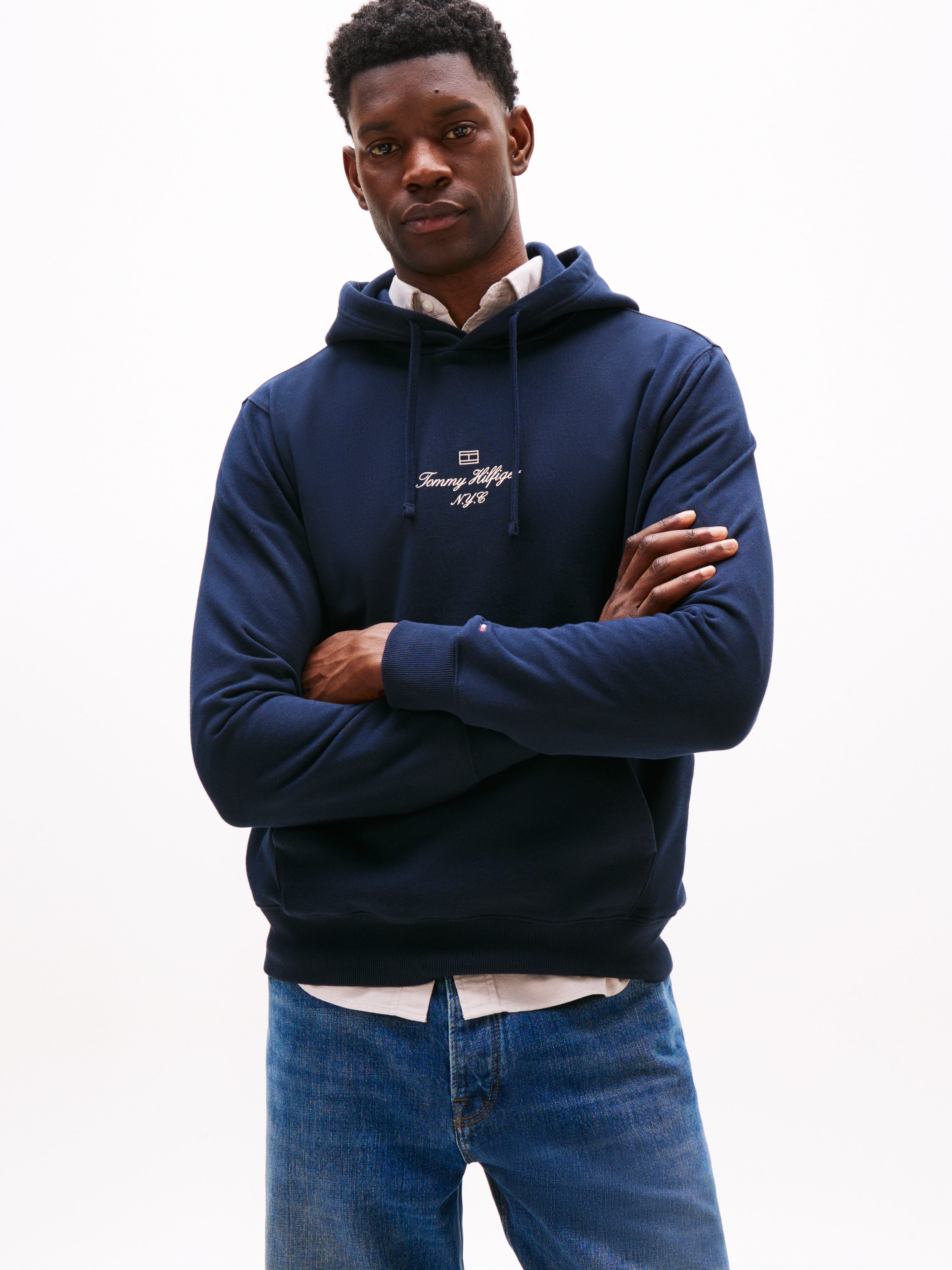 Tommy Hilfiger Hoodie "OUTLINE FLAG SCRIPT HOODIE", mit kontrastfarbener St günstig online kaufen