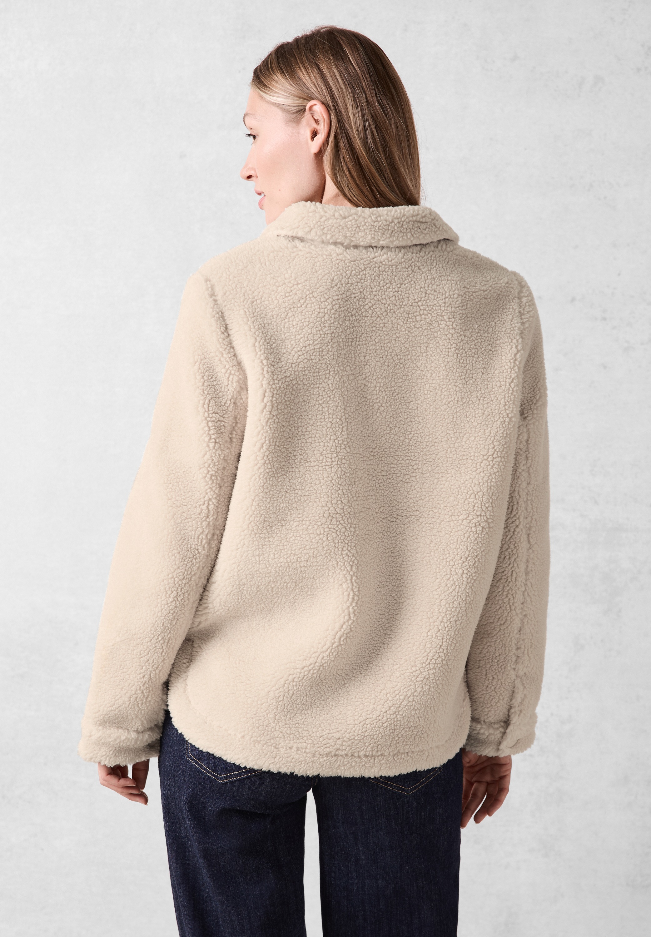 Cecil Fellimitatjacke, ohne Kapuze, mit Knopfleiste