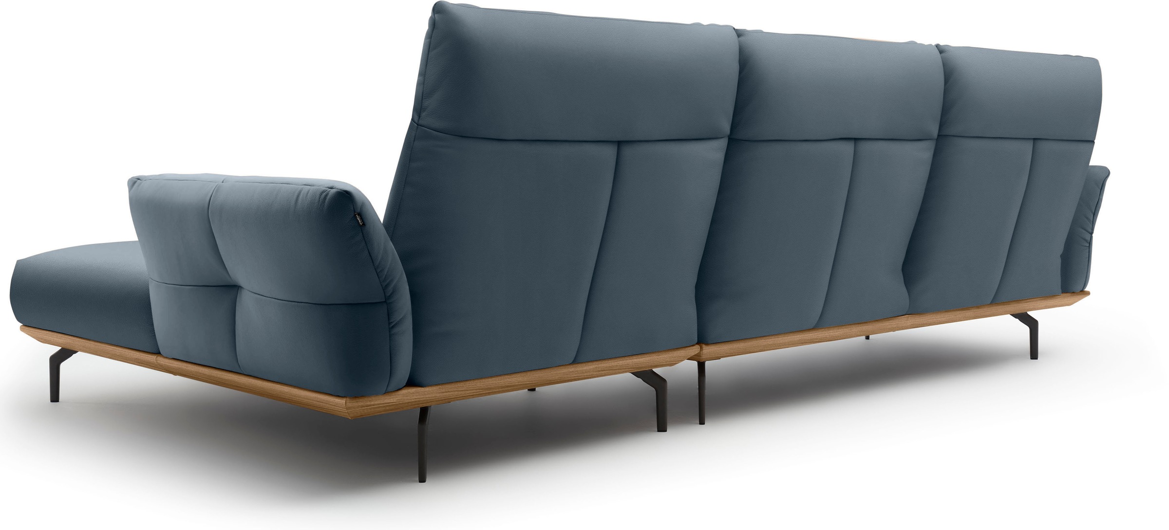 Creation BY ROLF BENZ Ecksofa »CR.460«, Sockel in Nussbaum, Winkelfüße in Umbragrau, Breite 318 cm