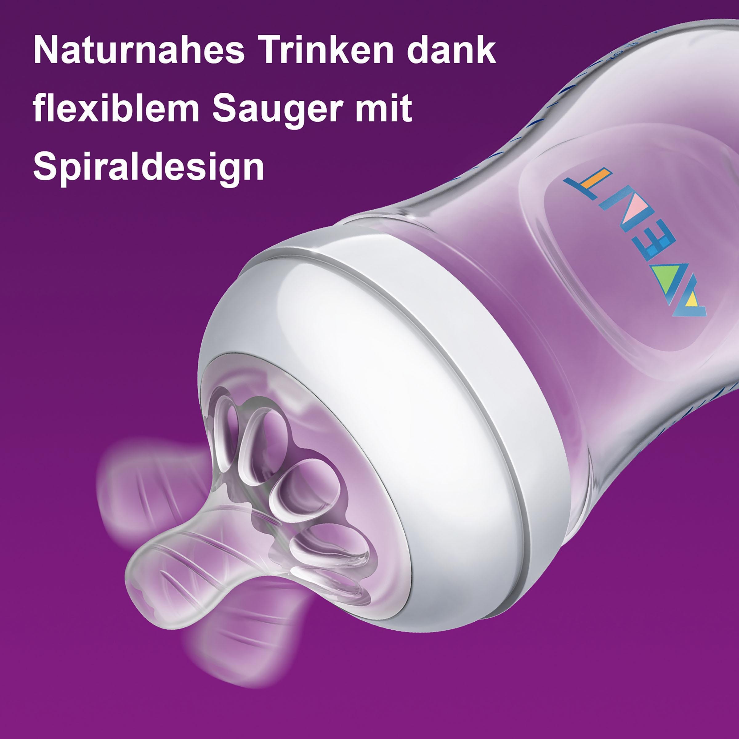 Philips AVENT Babyflasche »Natural Flasche SCF035/27«, (5 tlg., 2er-Pack), Anti-Kolik-System
