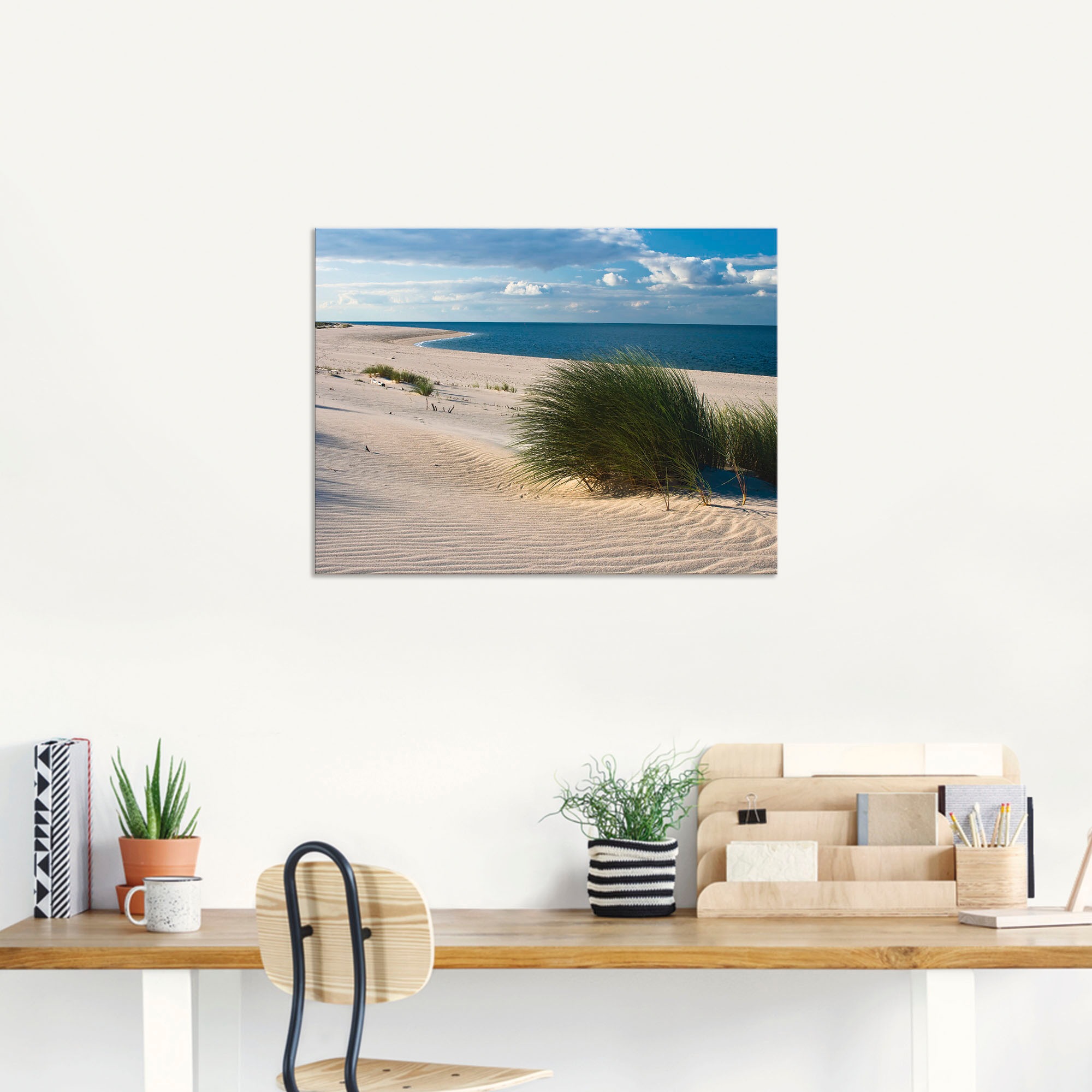 Thumbnail - Artland Wandbild "Gras am Strand", Strand, (1 St.), als Alubild, Outdoorbild, Leinwandbild in verschied. Größen