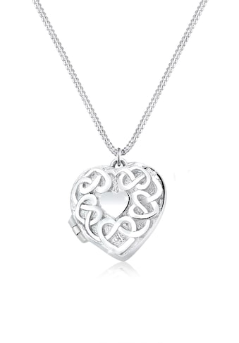 Kette mit Anhänger »Herz Medaillon Ornament 925 Silber«