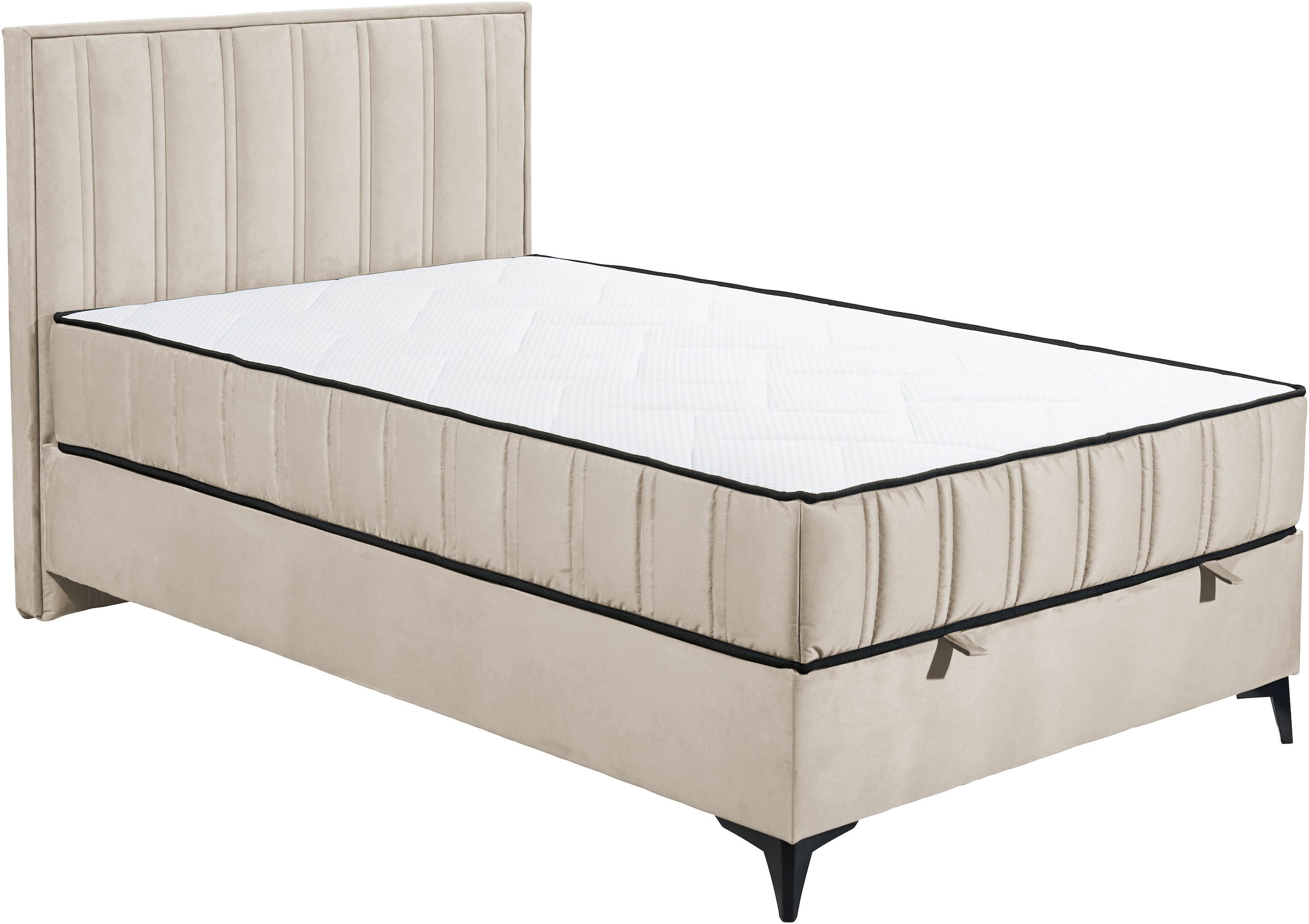 ED EXCITING DESIGN Boxbett »Monroe inkl. Bettkasten, erhältlich in den Breiten 120cm & 140cm«, Duo-Matratze - feste Seite mit Kokosmatte