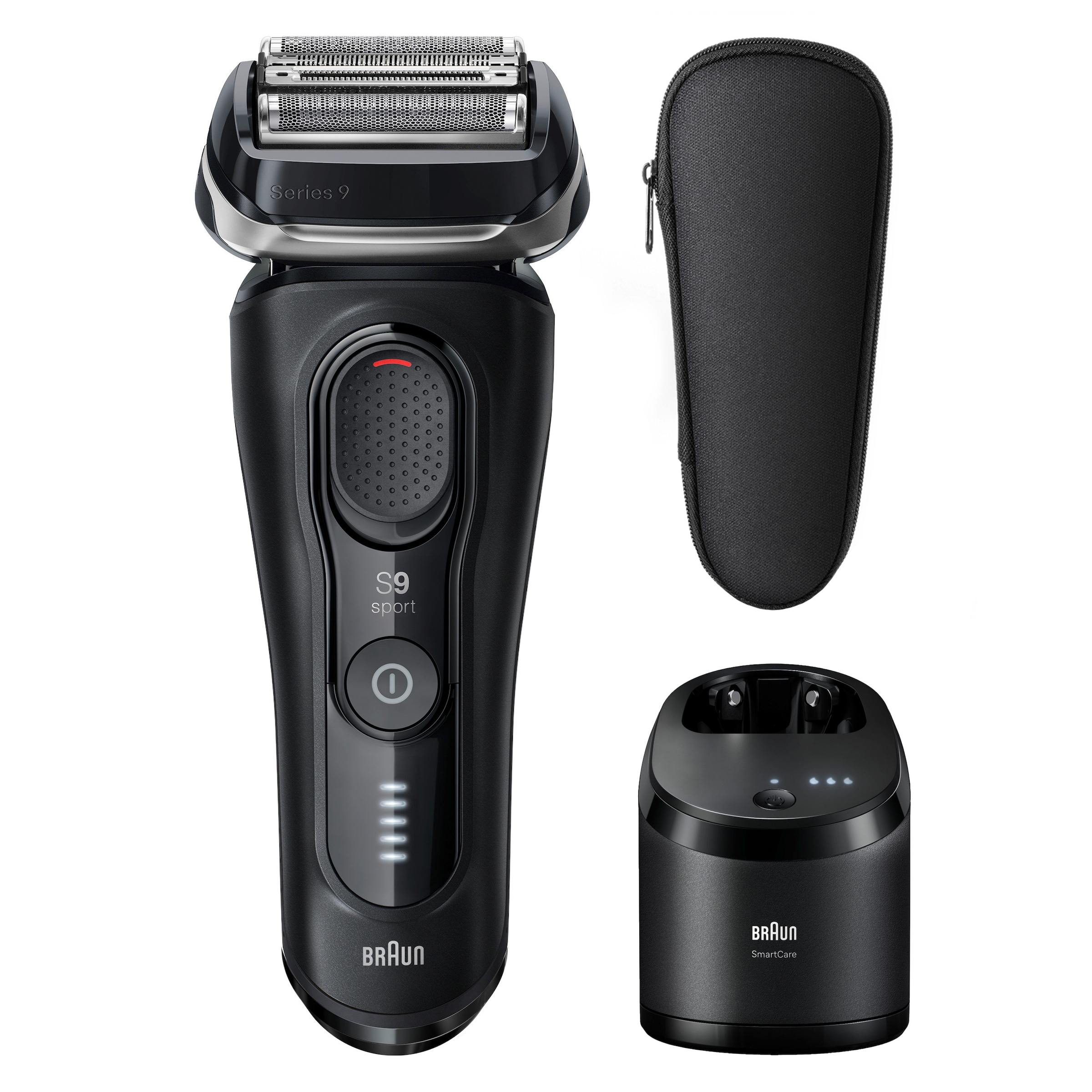 Braun Elektrorasierer »Series 9 Sport 9150cc« SmartClean-Plus-Reinigungsstation integrierter Präzisionstrimmer 5-in-1 Pflegesystem, SensoAdapt, 60 Min., Nass & Trocken, Schwarz