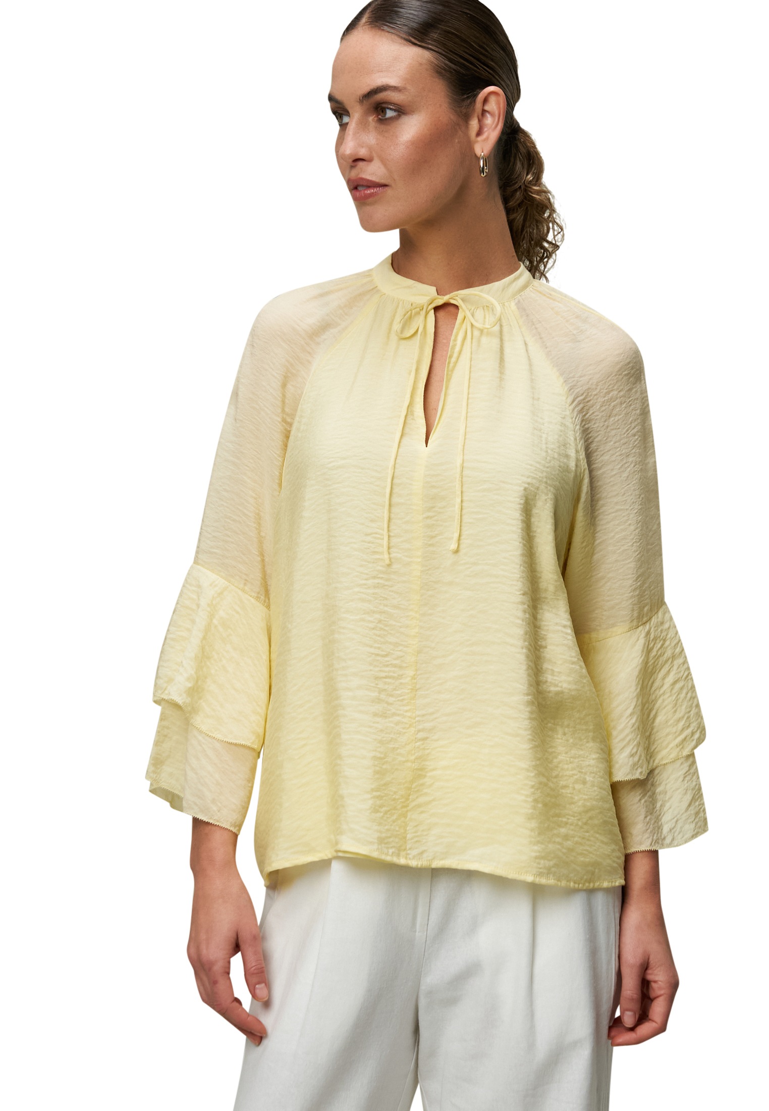 Zero Klassische Bluse "zero Bluse mit Volantärmeln" günstig online kaufen
