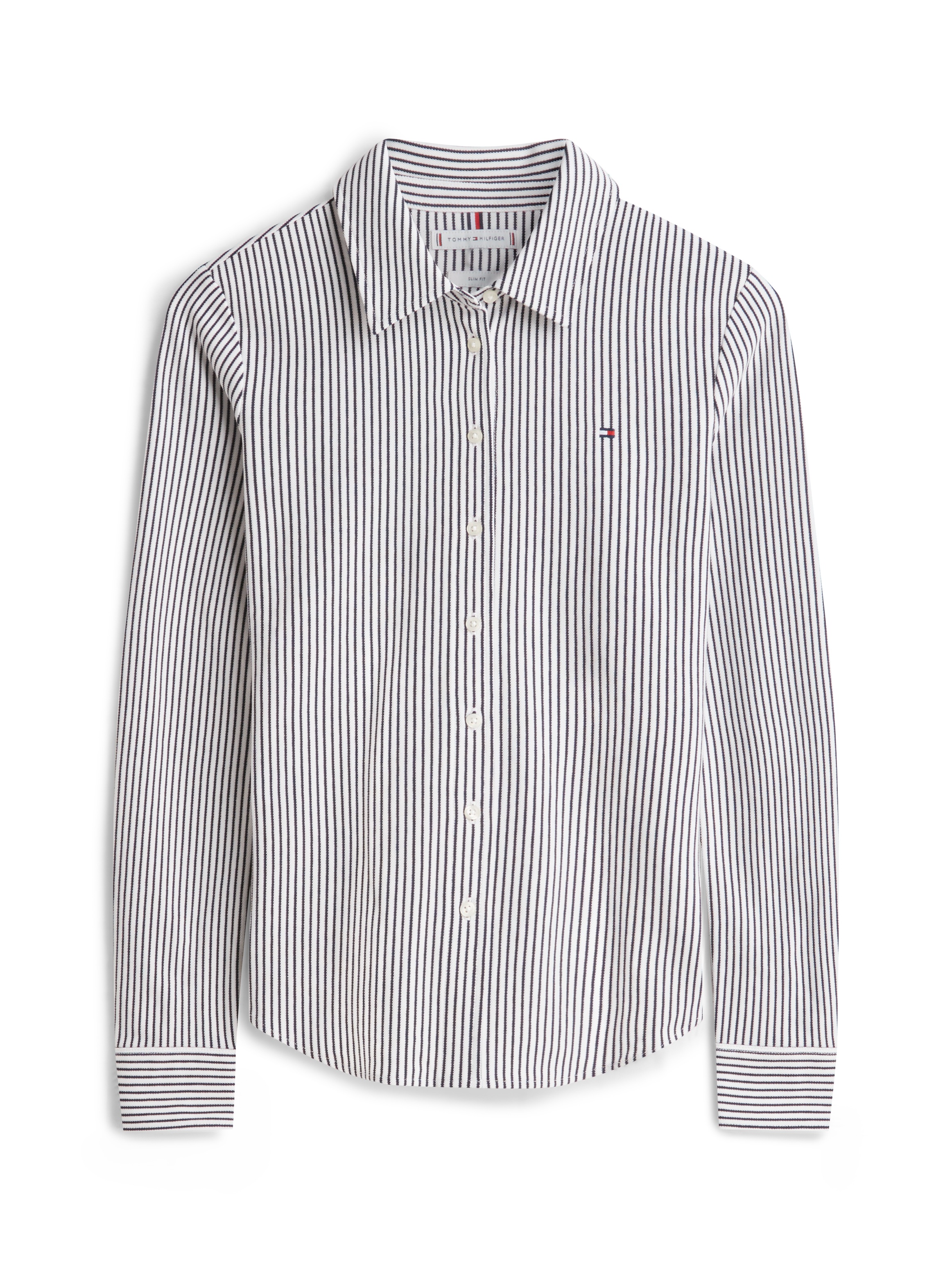 Tommy Hilfiger Poloshirt »1985 SLIM PIQUE BTN DOWN LS mit Polokragen und Label« Baumwollmischung, slim fit