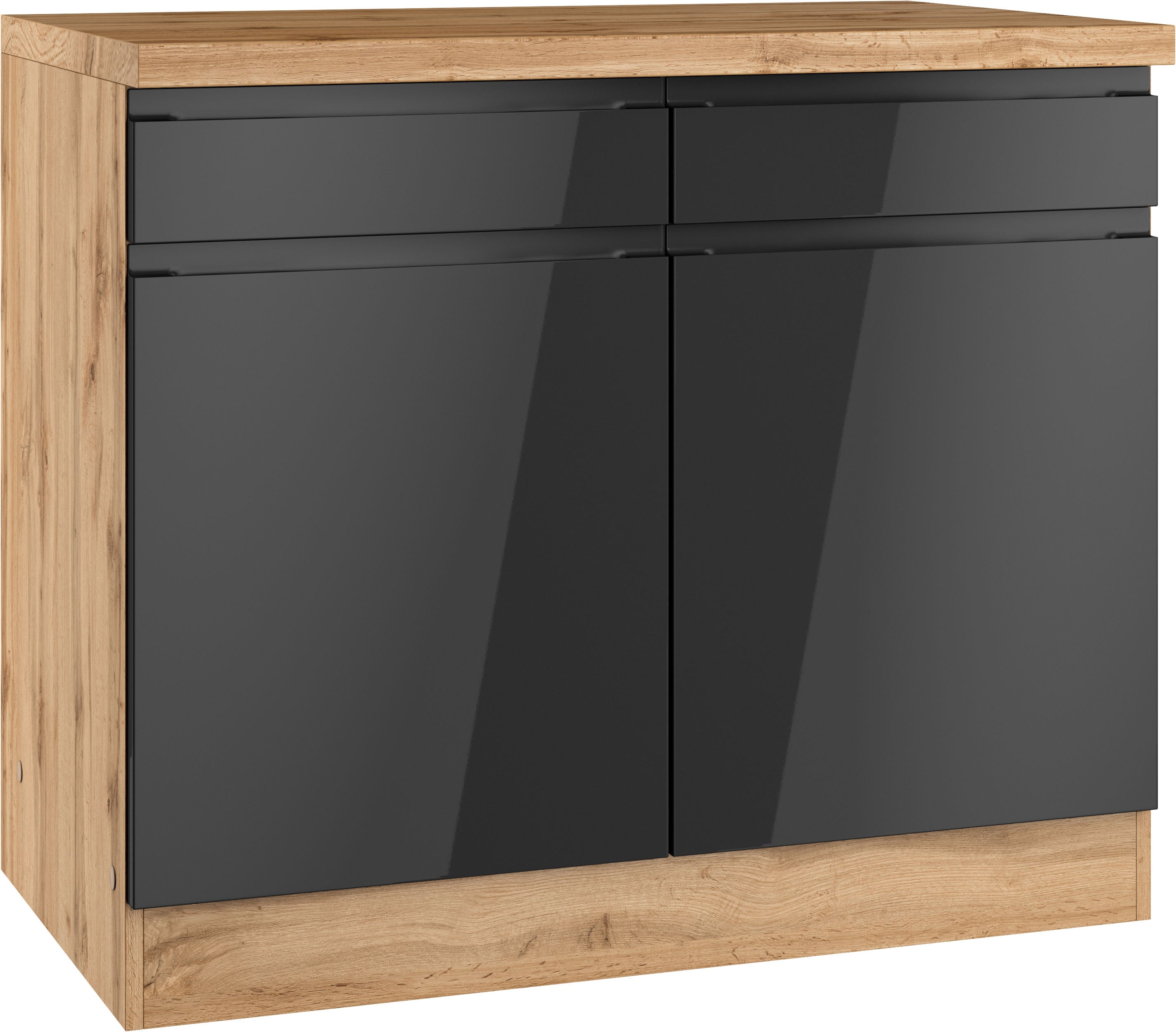 KOCHSTATION Unterschrank "KS-Virginia,neu in verbesserter Ausführung" Stauraum, Softclose, mit CPL-Arbeitsplatte, Breite 100 cm, 2 Türen, Soft-Close-Funktion