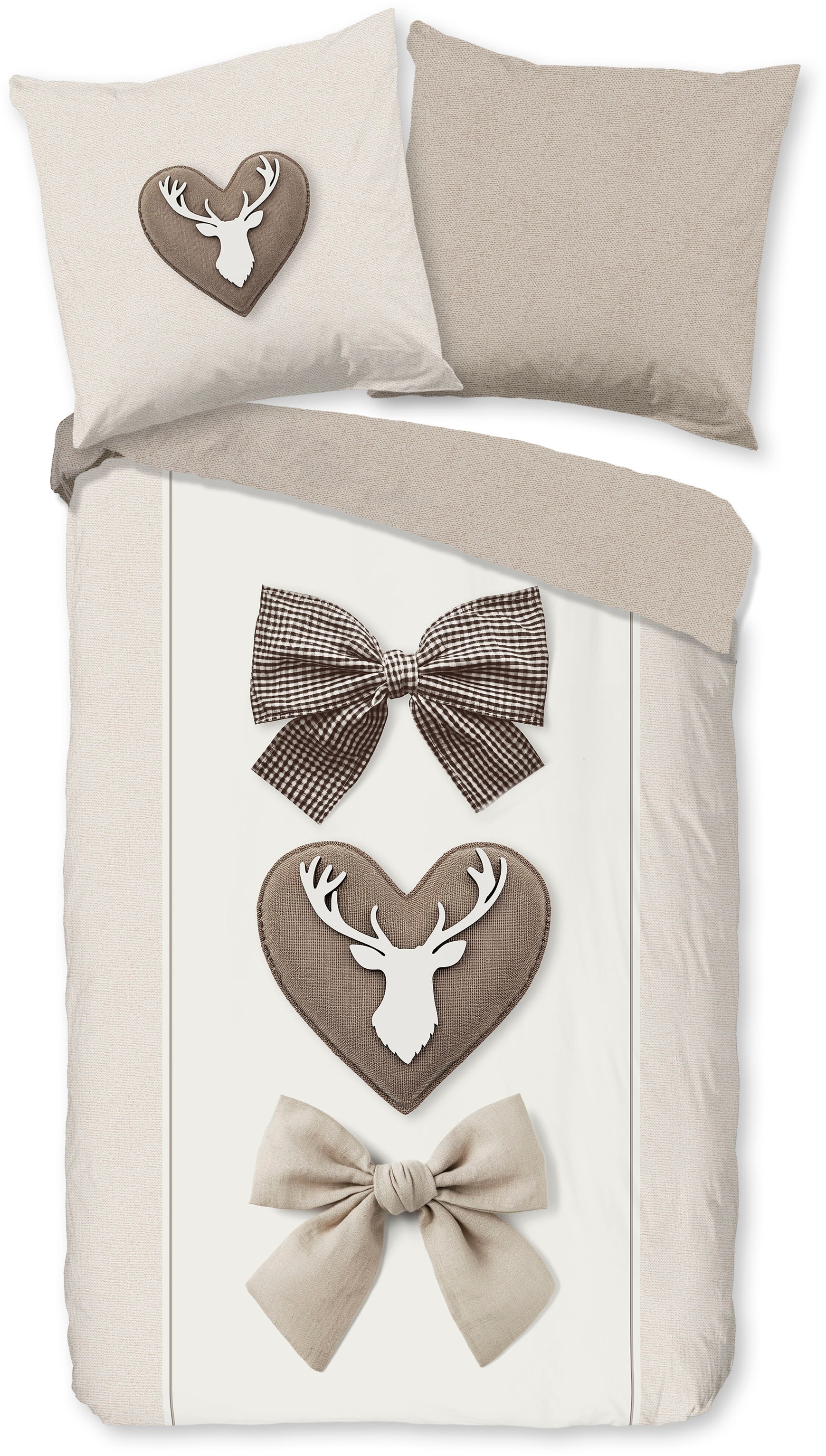 good morning Wendebettwäsche "Siff" 3 Stk. Flanell, Biber, Winter, Warm, Re günstig online kaufen