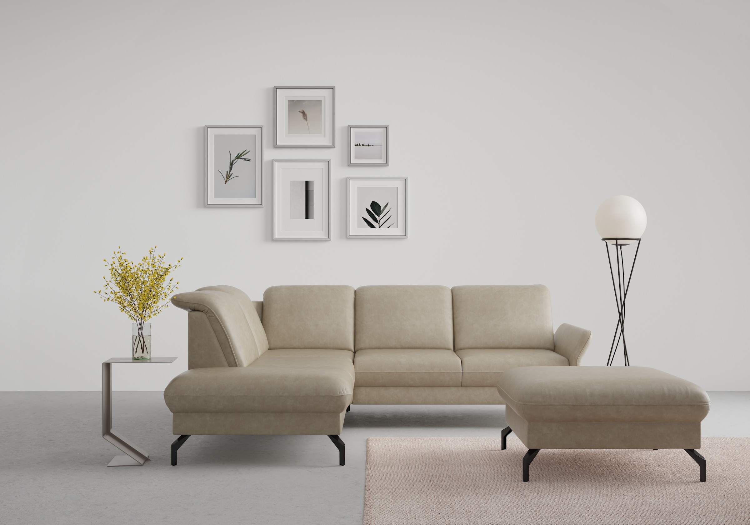 sit&more Ecksofa "Fashion L-Form" wahlweise mit Kopfteilverstellung und Vorziehsitz, motorisch