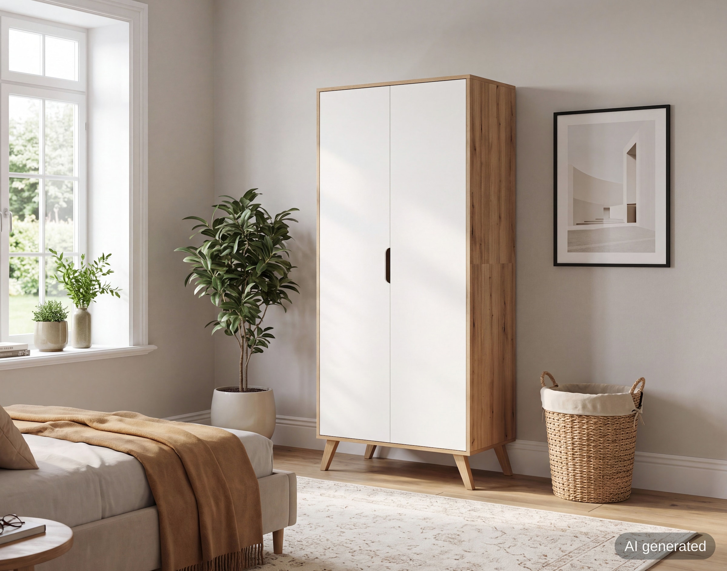OTTO home Kleiderschrank »TALVINNA, Schlafzimmerschrank,Garderobenschrank,Schrank,Dielenschrank« 2-türig, Breite 81cm, 1 Kleiderstange, 1 fester Boden