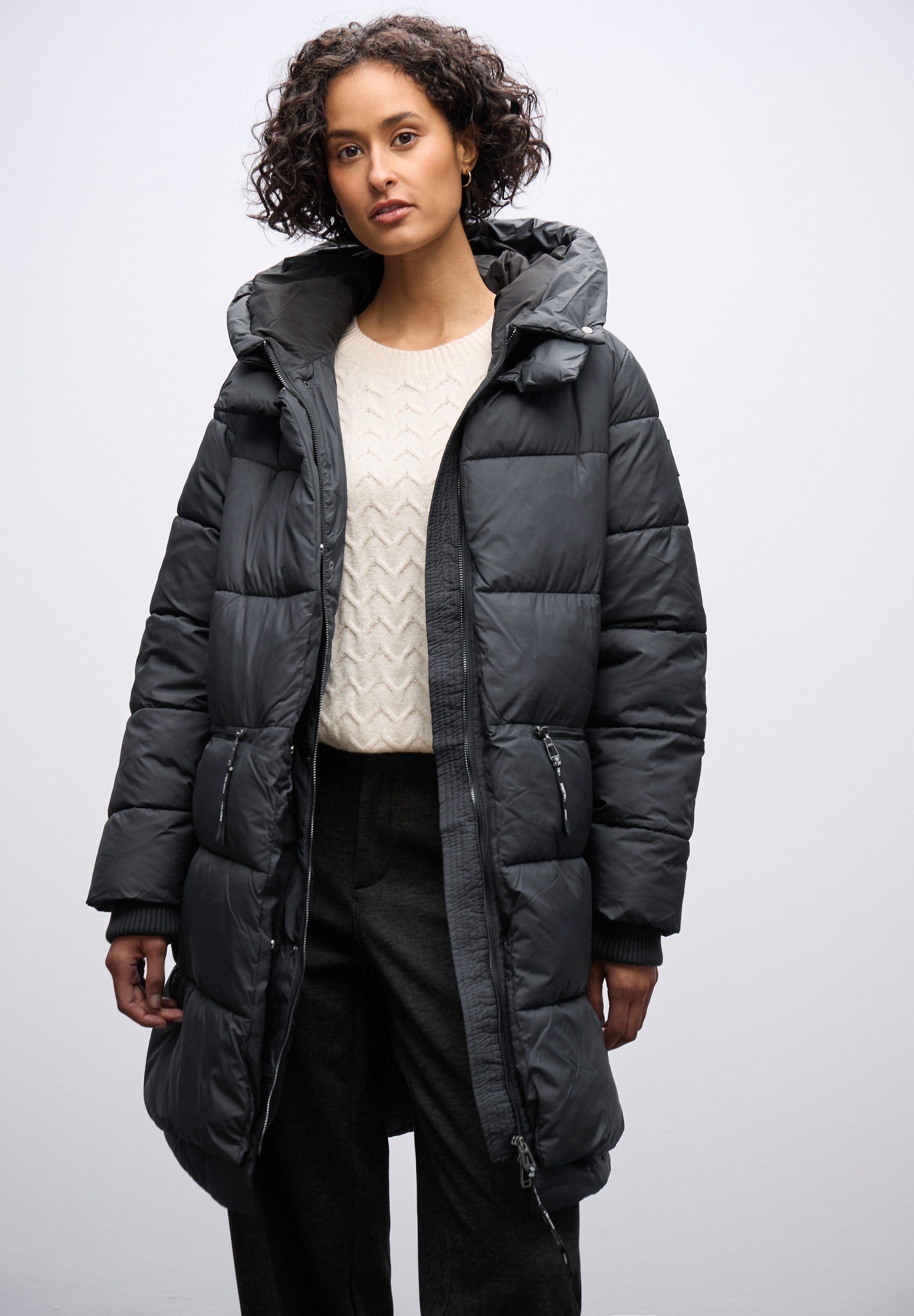 STREET ONE Winterjacke ohne Kapuze in Unifarbe günstig online kaufen