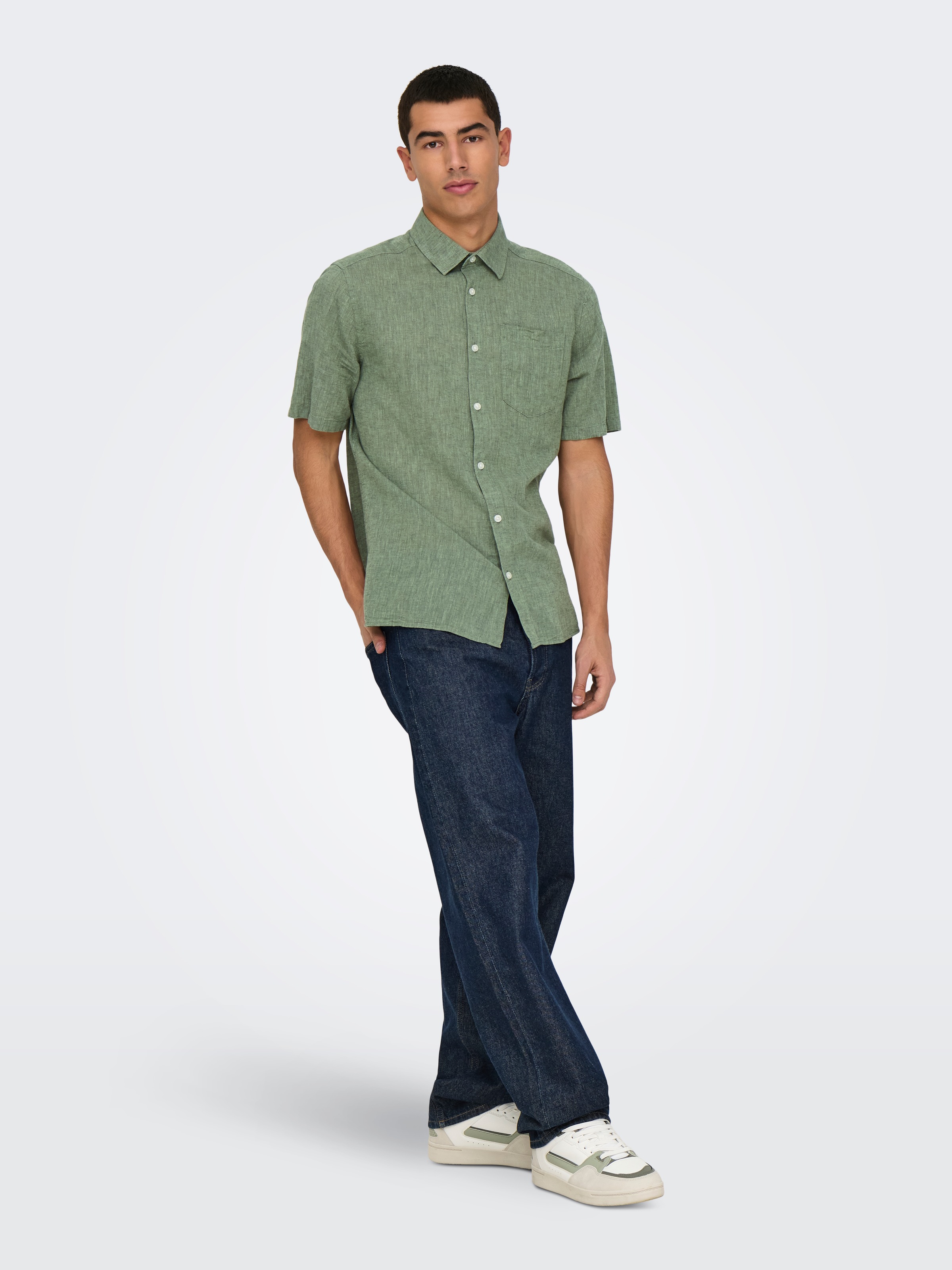 ONLY & SONS Kurzarmhemd »ONSCAIDEN LIFE REG SS 1 PKT SHIRT«