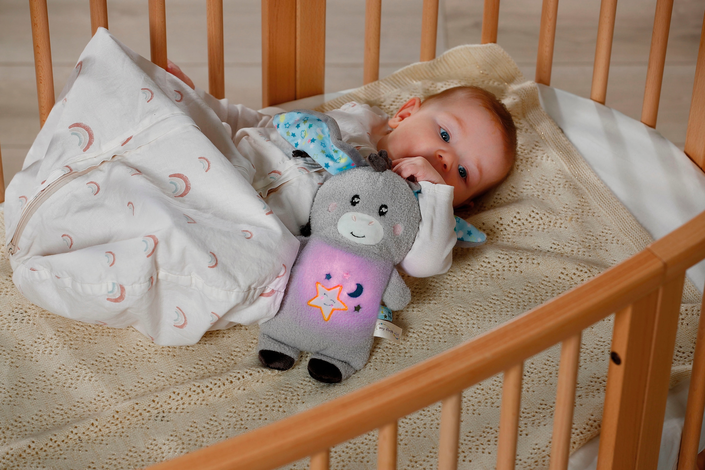 Nici Kuscheltier »My First NICI, Esel Littledoo 25 cm«, Baby Einschlafhilfe; mit Licht und Sound