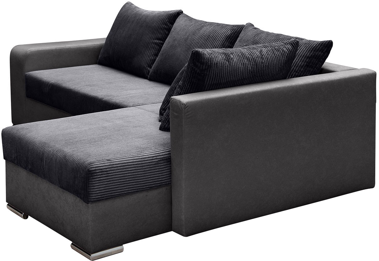COLLECTION AB Ecksofa »John L-Form«, Regalarmlehne,Bettfunktion,Bettkasten,Ottomane beiseitig montierbar