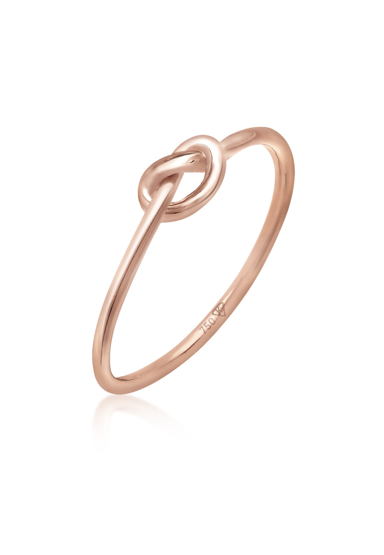 Elli Premium Fingerring »Knoten Knot Trend Symbol Modern Basic 750 Roségold«