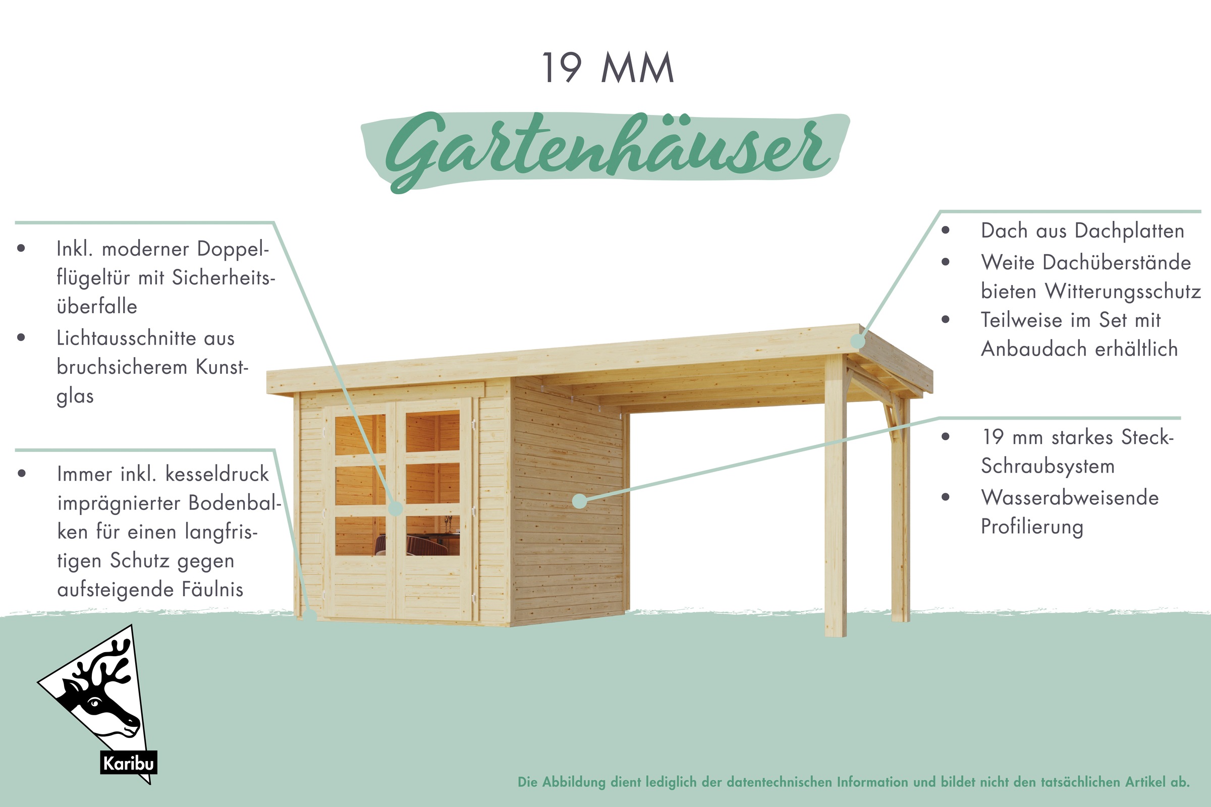Karibu Gartenhaus »»Stockach 2« schwarz, aus Fichte«, aus Fichtenholz, lakiert