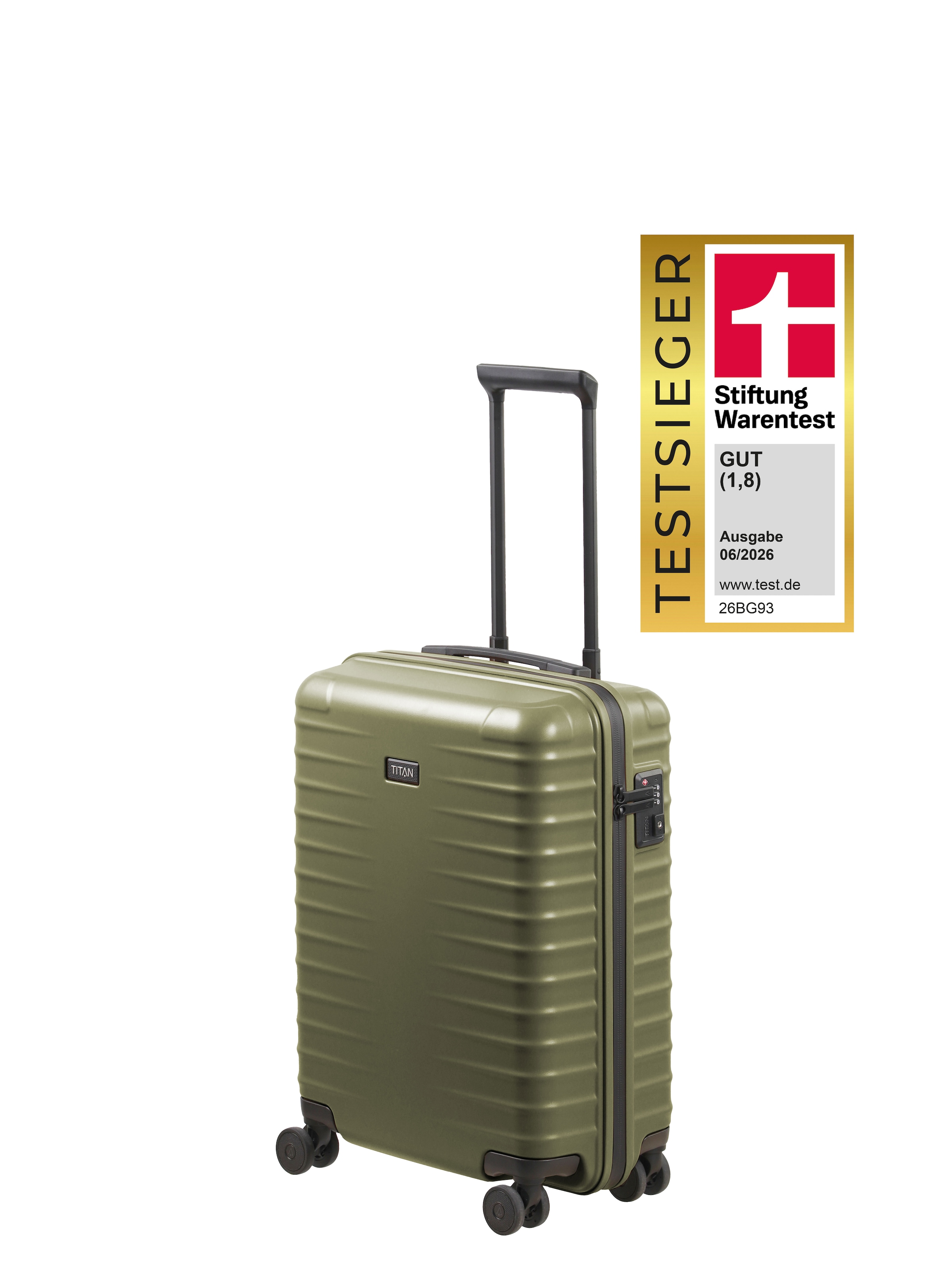 TITAN - Made in Germany Trolley "UPGRADE Koffer Hartschale" 38 l 4 Rollen mit kratzresistenter Oberfläche und cleverer Innenaufteilung