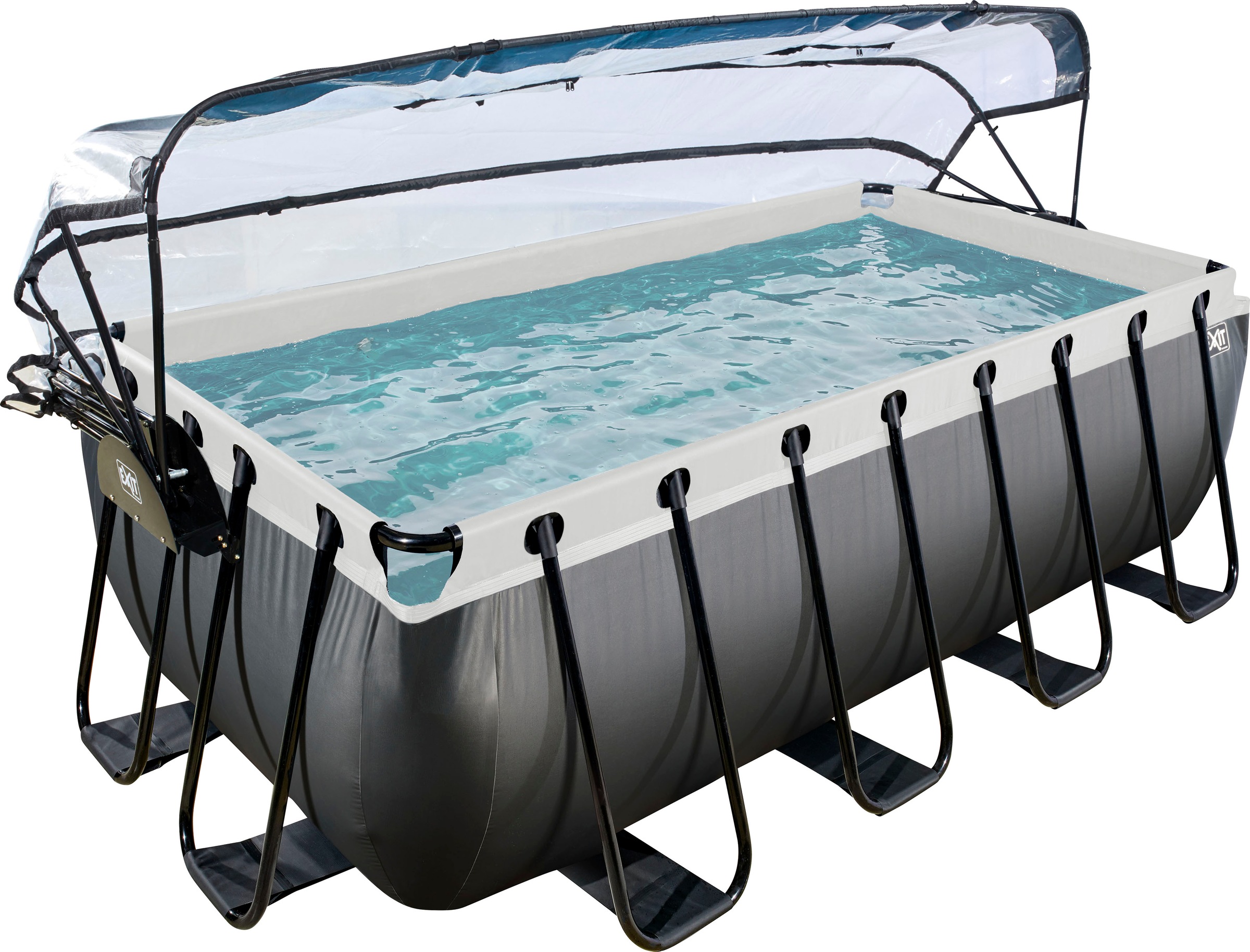 EXIT Framepool "inkl. multifunktionaler Poolabdeckung" BxLxH: 200x400x122 c günstig online kaufen